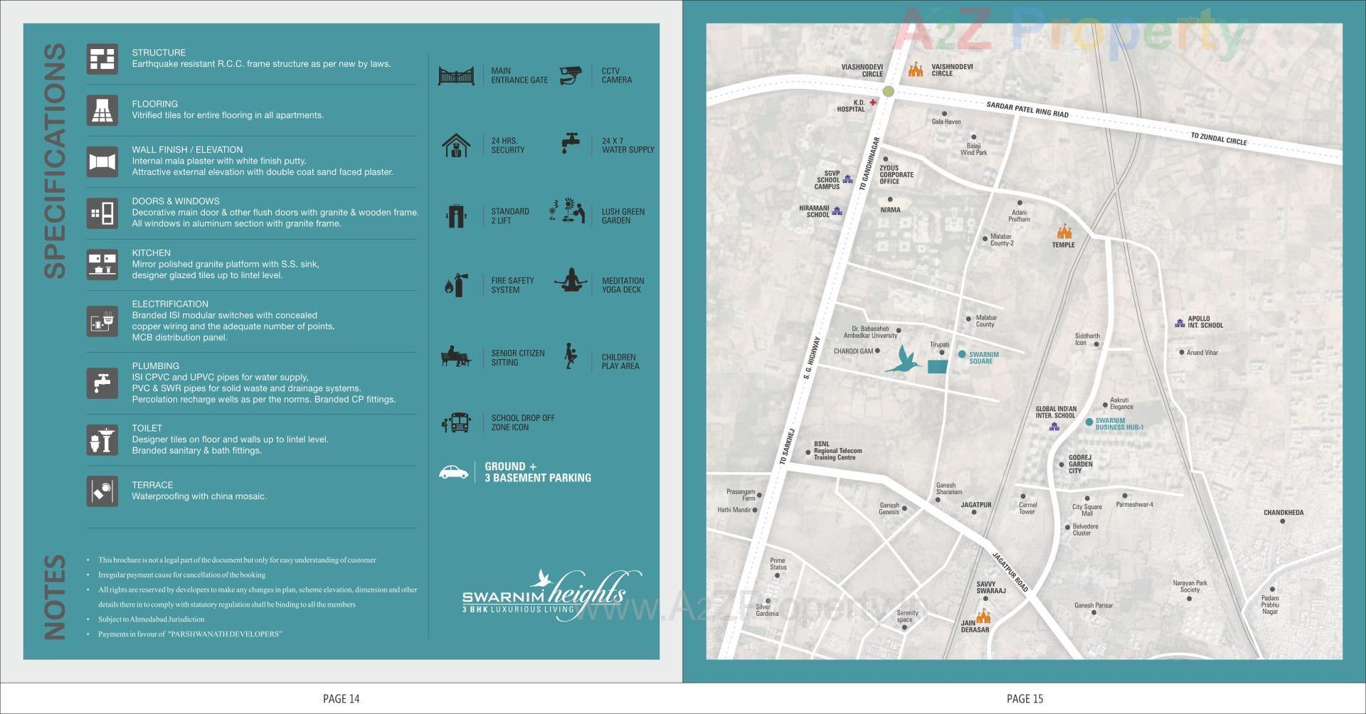  of real estate project Swarnim Heights located at Tragad, Ahmedabad, Gujarat
