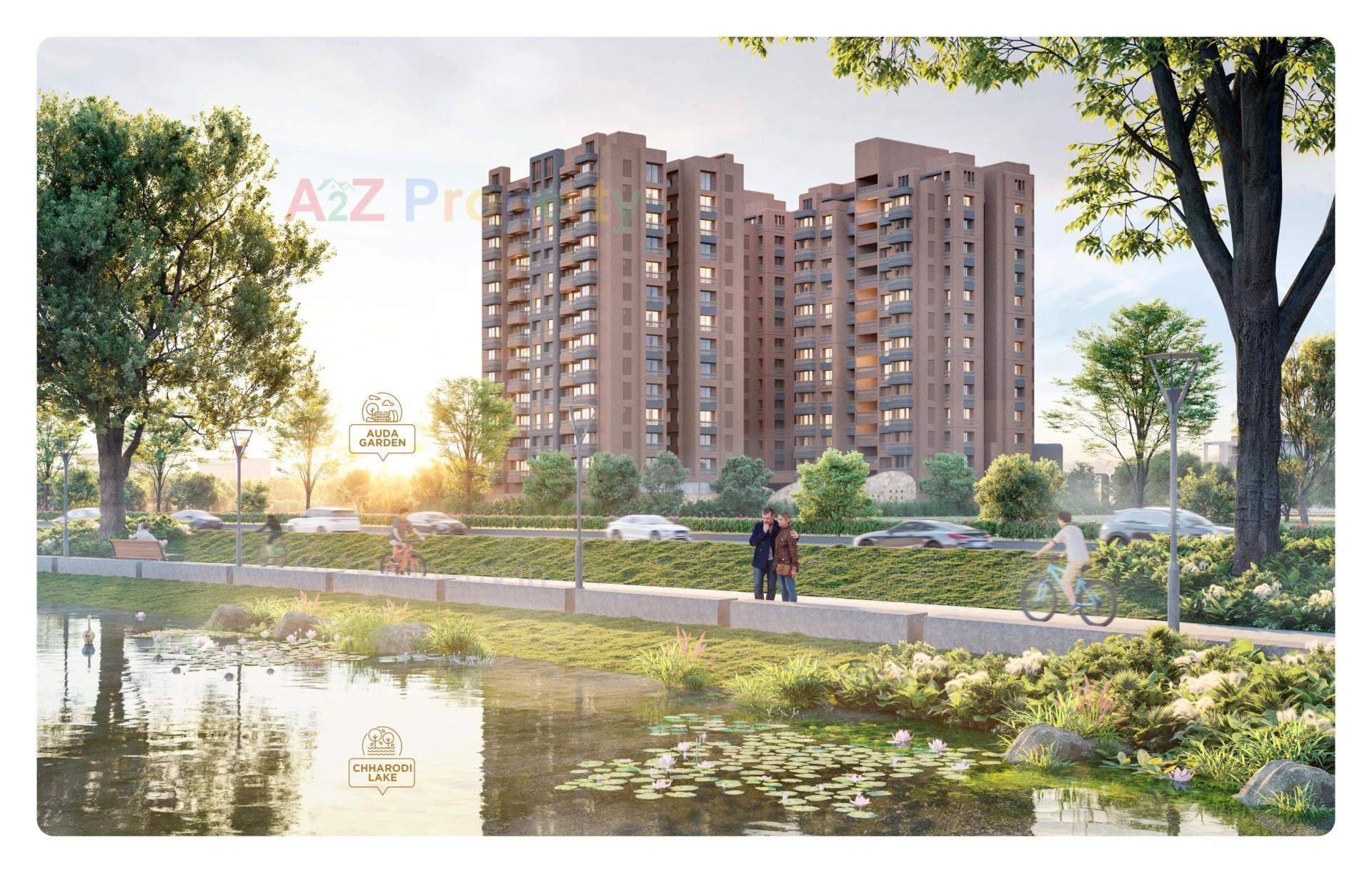 3D Elevation of real estate project Swarnim Sentossa located at Chharodi, Ahmedabad, Gujarat