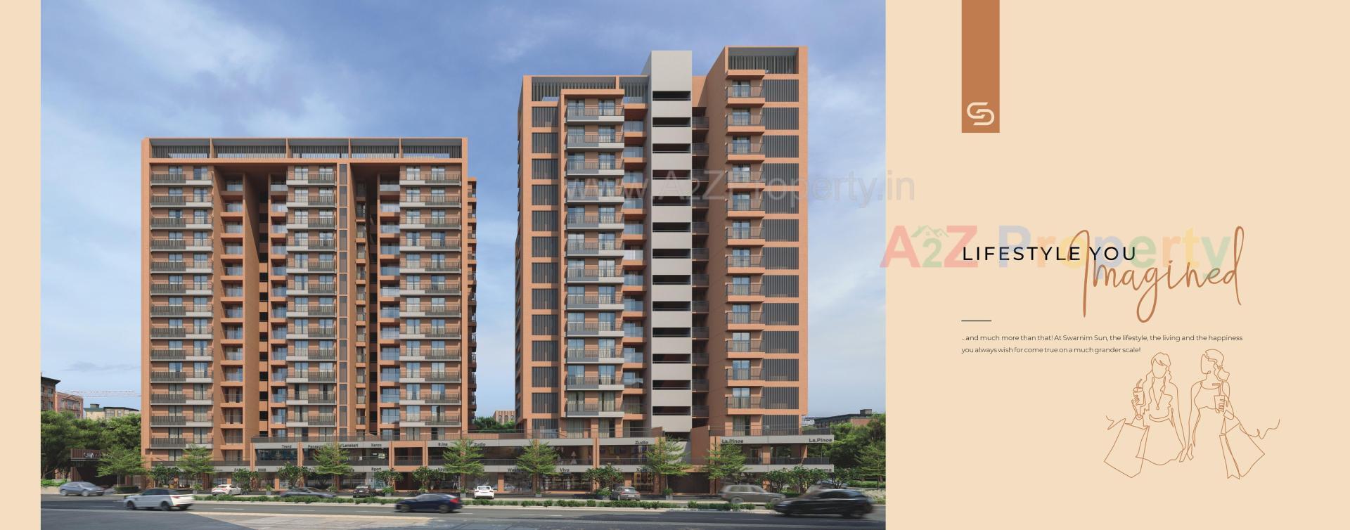 3D Elevation of real estate project Swarnim Sun located at Ghuma, Ahmedabad, Gujarat