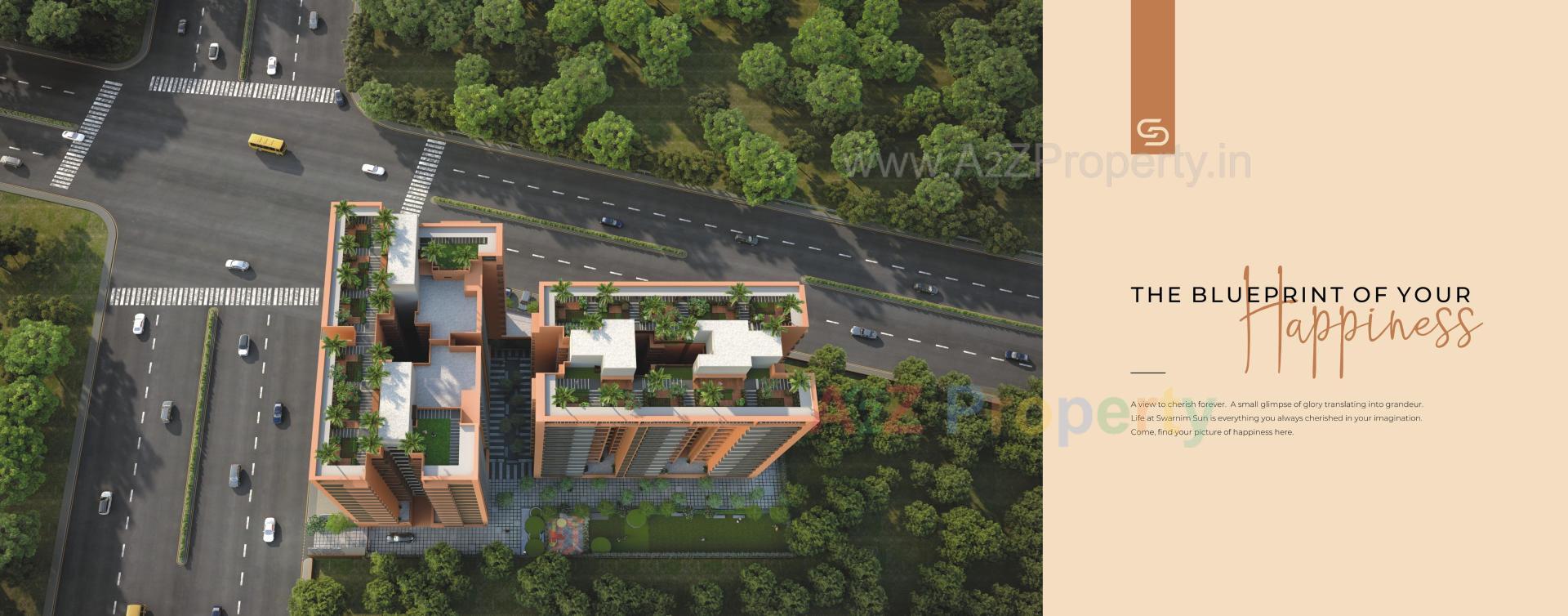 3D Elevation of real estate project Swarnim Sun located at Ghuma, Ahmedabad, Gujarat