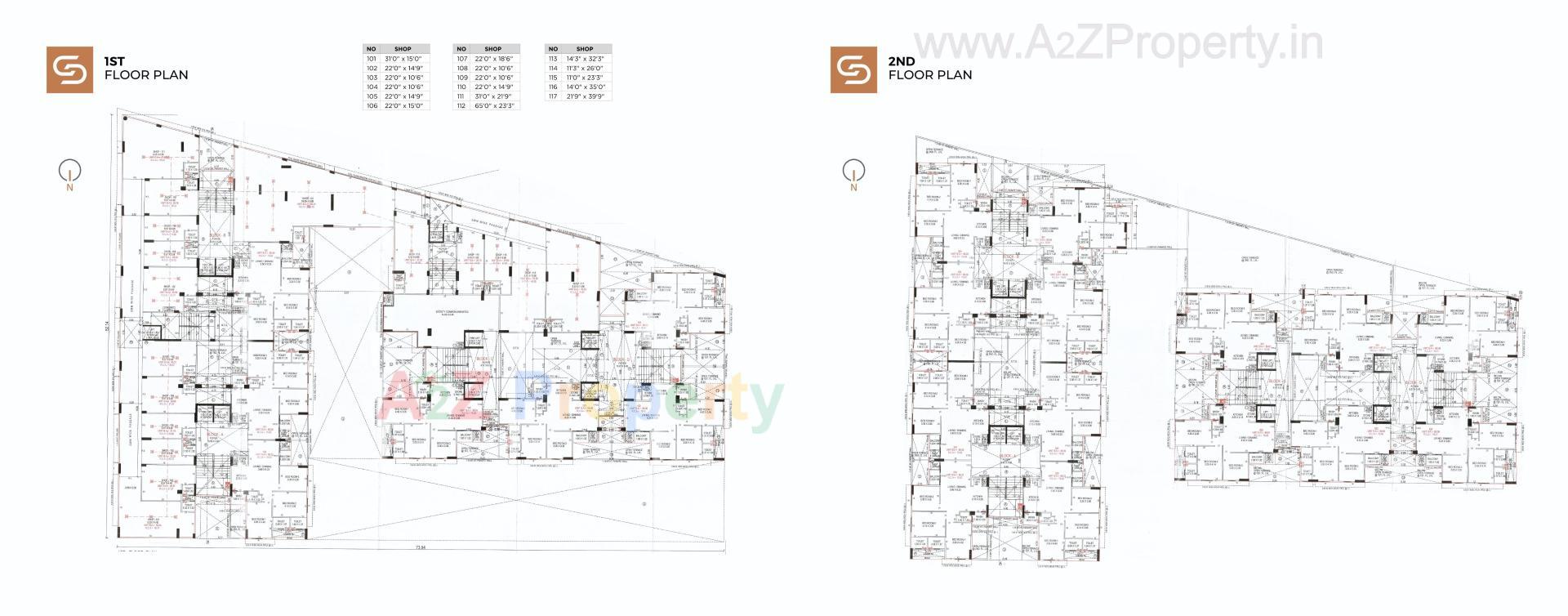 Layout of real estate project Swarnim Sun located at Ghuma, Ahmedabad, Gujarat