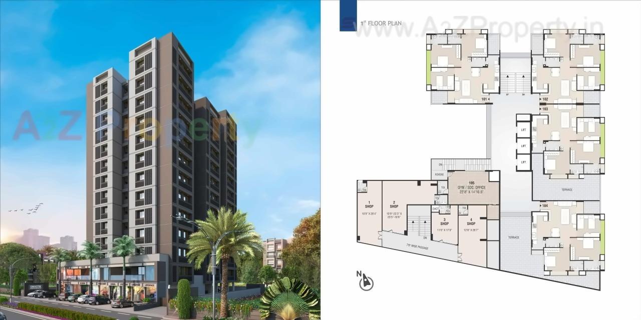 Layout of real estate project Swastik Eminence located at Ghuma, Ahmedabad, Gujarat