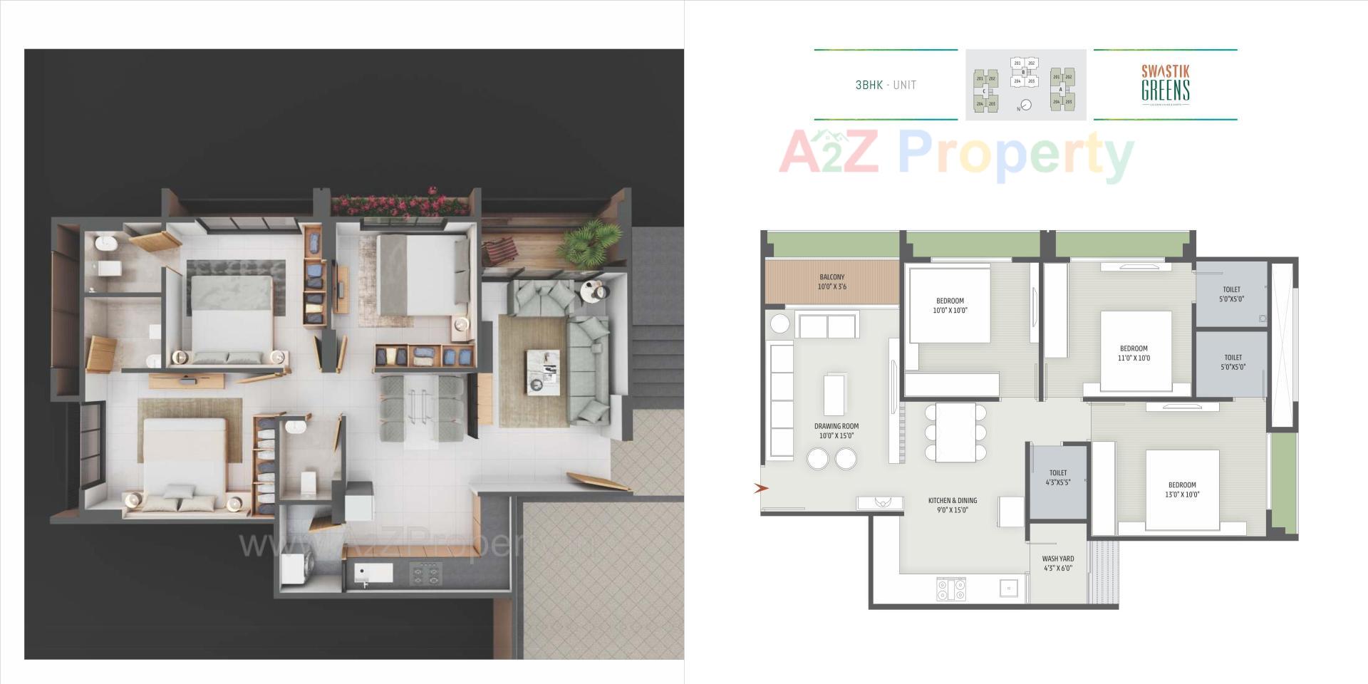 Layout of real estate project Swastik Greens located at Ghuma, Ahmedabad, Gujarat
