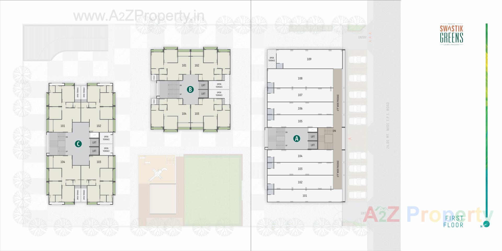 Layout of real estate project Swastik Greens located at Ghuma, Ahmedabad, Gujarat