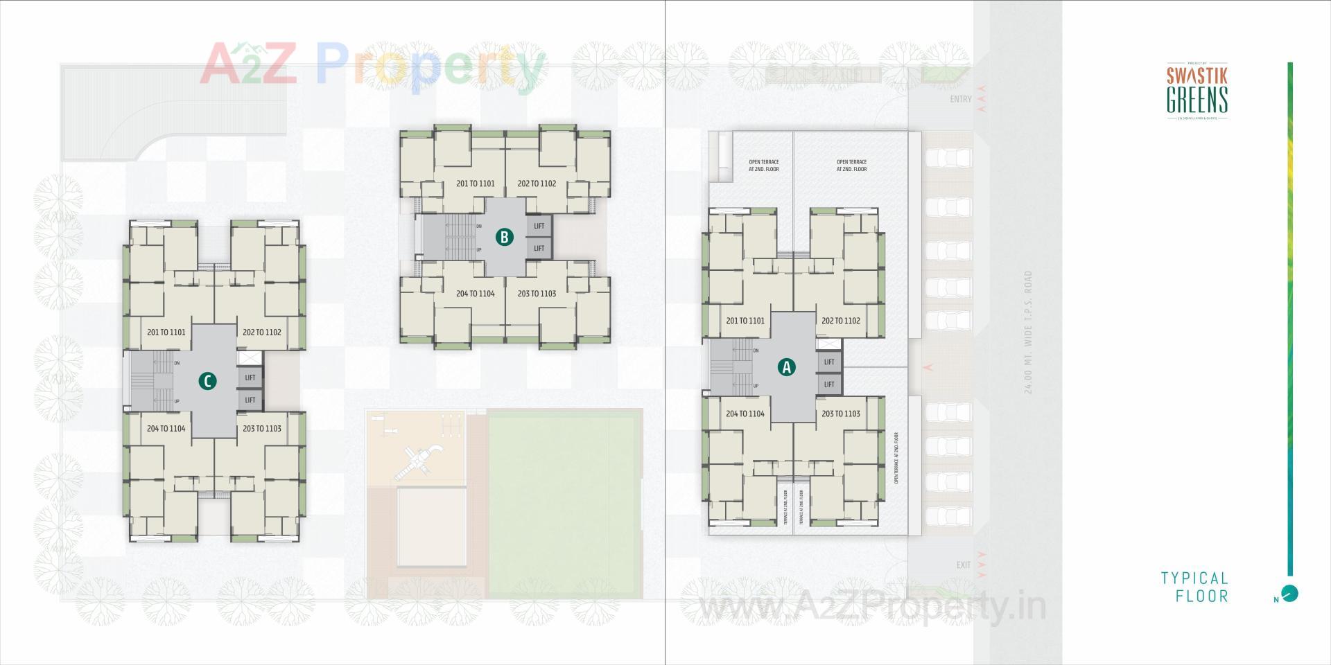 Layout of real estate project Swastik Greens located at Ghuma, Ahmedabad, Gujarat