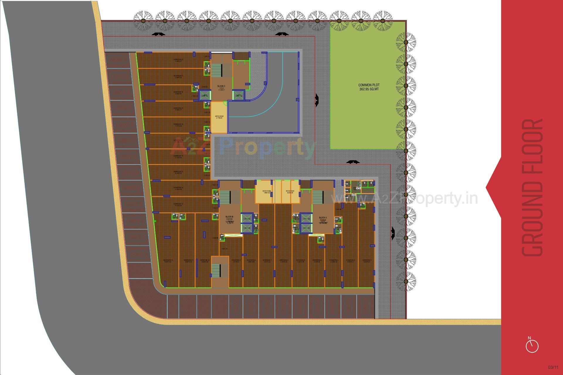 Layout of real estate project Swastik Promont located at Ghuma, Ahmedabad, Gujarat