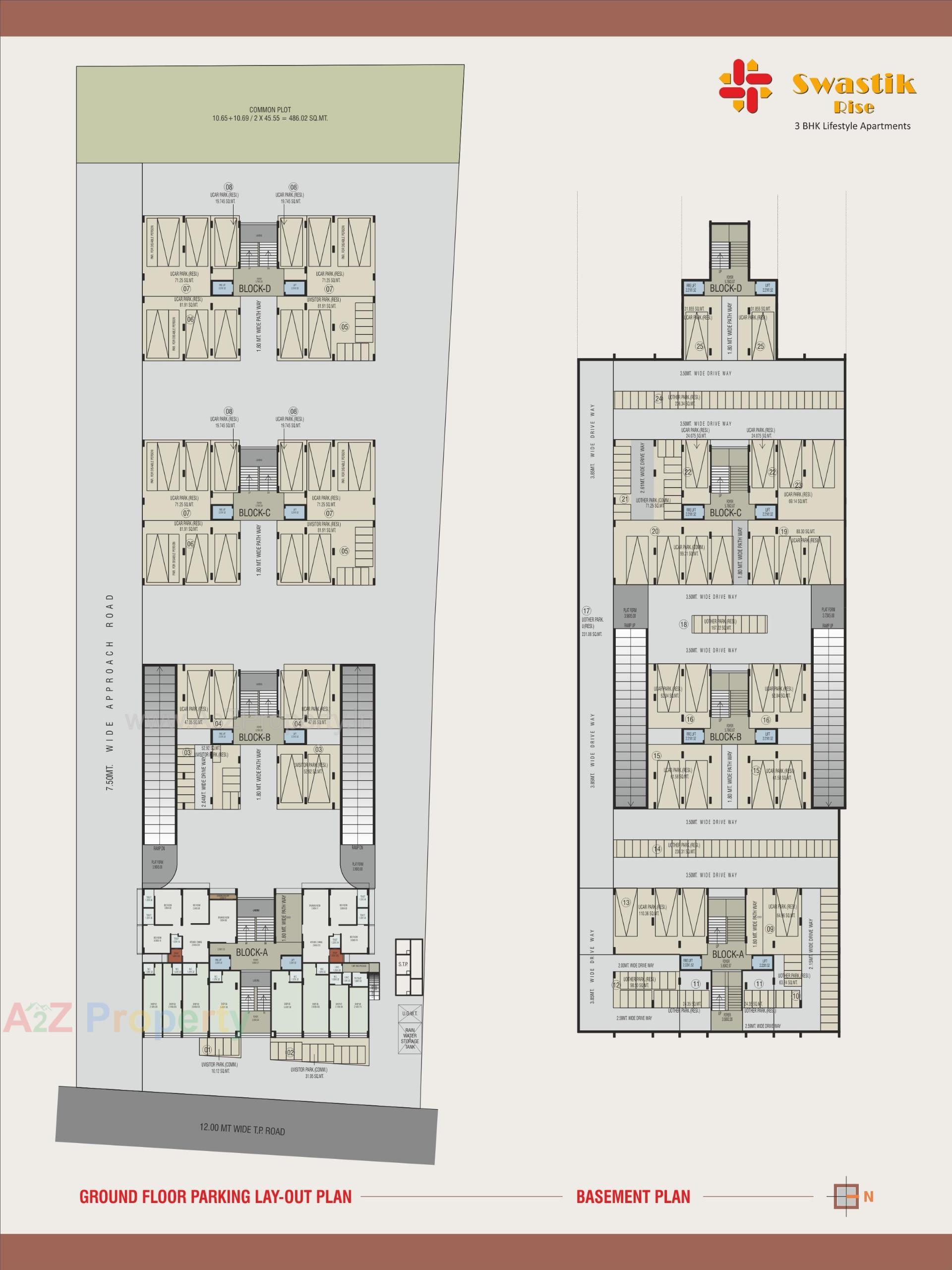 Layout of real estate project Swastik Rise located at Ghuma, Ahmedabad, Gujarat