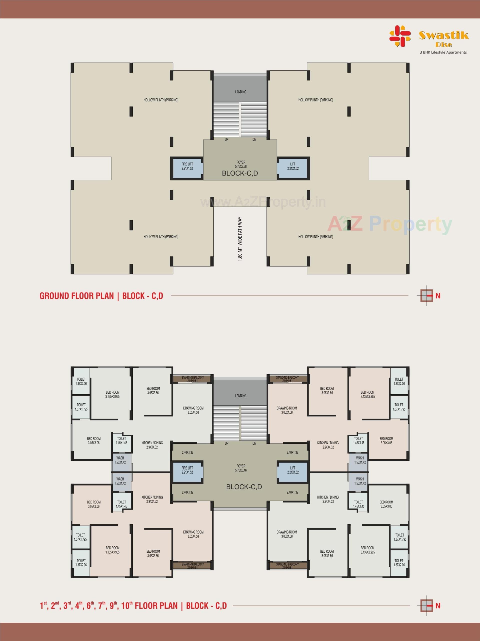Layout of real estate project Swastik Rise located at Ghuma, Ahmedabad, Gujarat