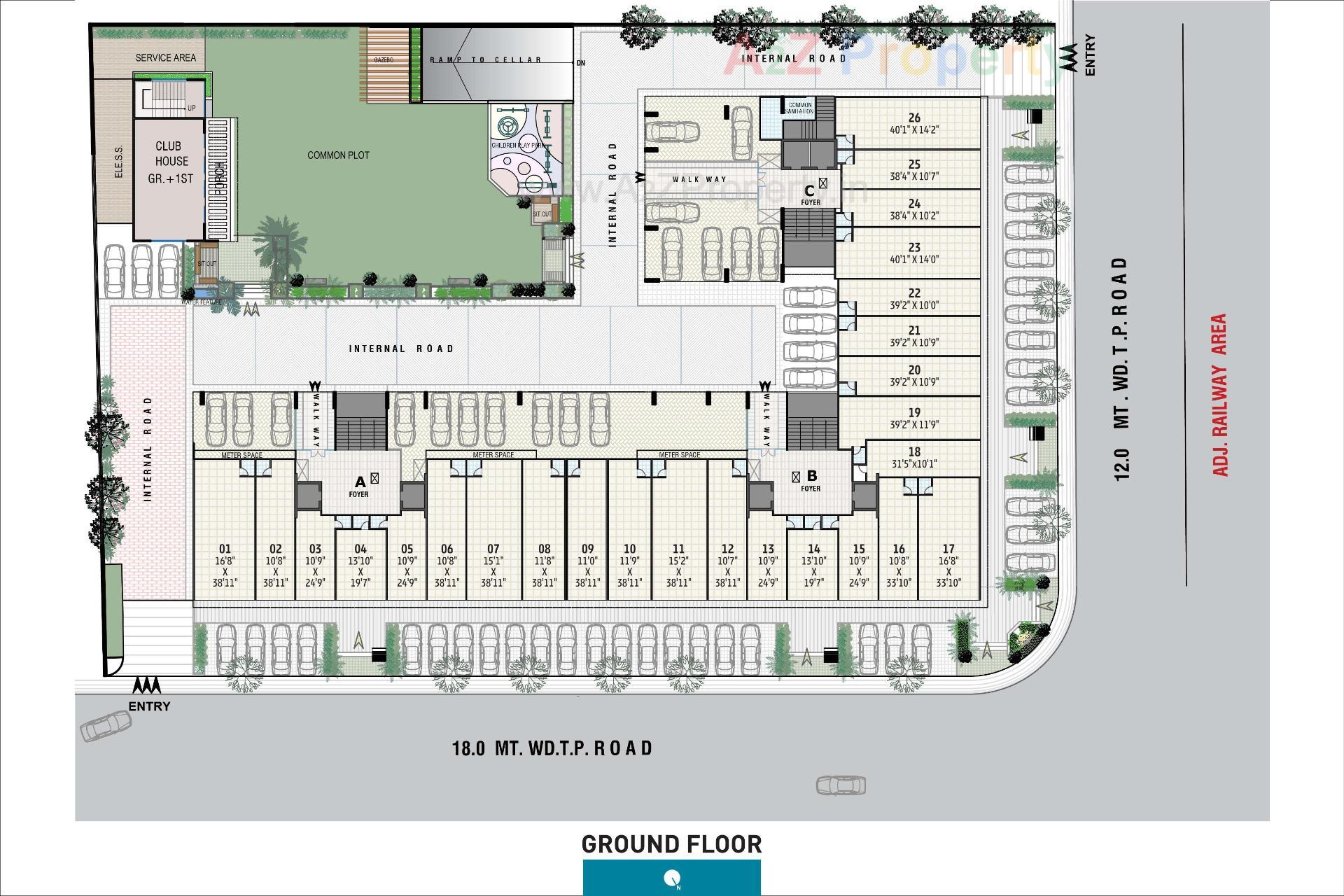 Layout of real estate project Swastik Skylark located at Gota, Ahmedabad, Gujarat