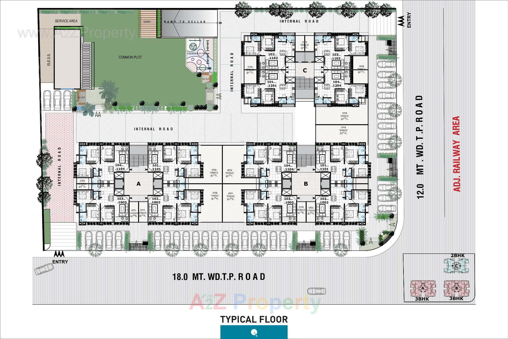 Layout of real estate project Swastik Skylark located at Gota, Ahmedabad, Gujarat