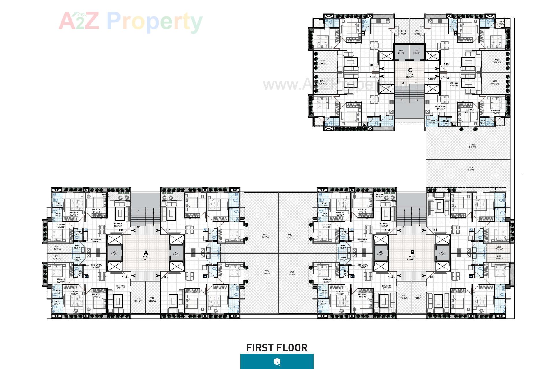 Layout of real estate project Swastik Skylark located at Gota, Ahmedabad, Gujarat