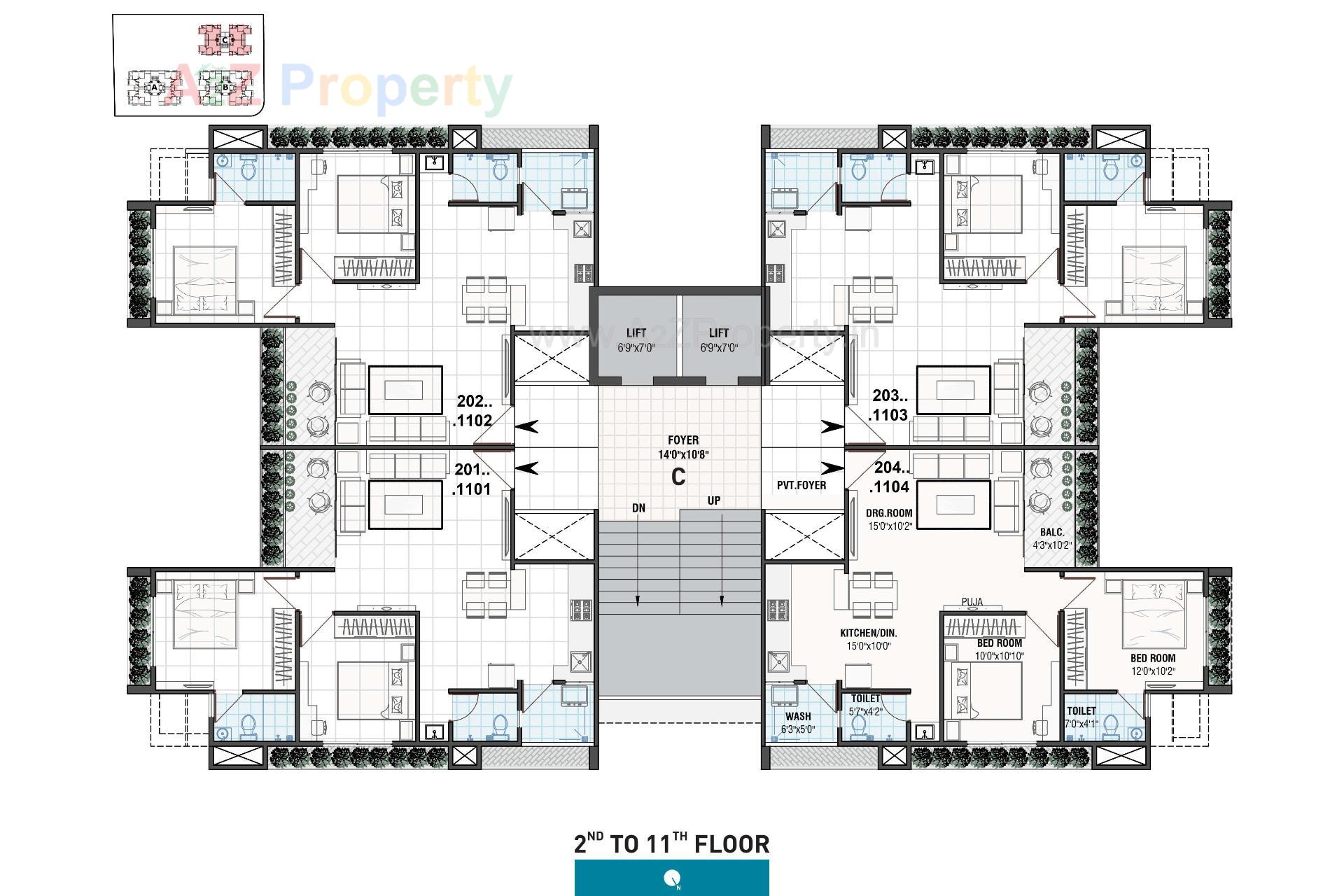 Layout of real estate project Swastik Skylark located at Gota, Ahmedabad, Gujarat