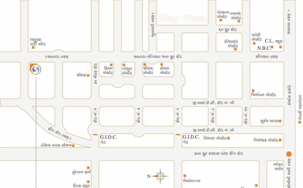 Layout of real estate project Swetayan Industrial Park located at City, Ahmedabad, Gujarat
