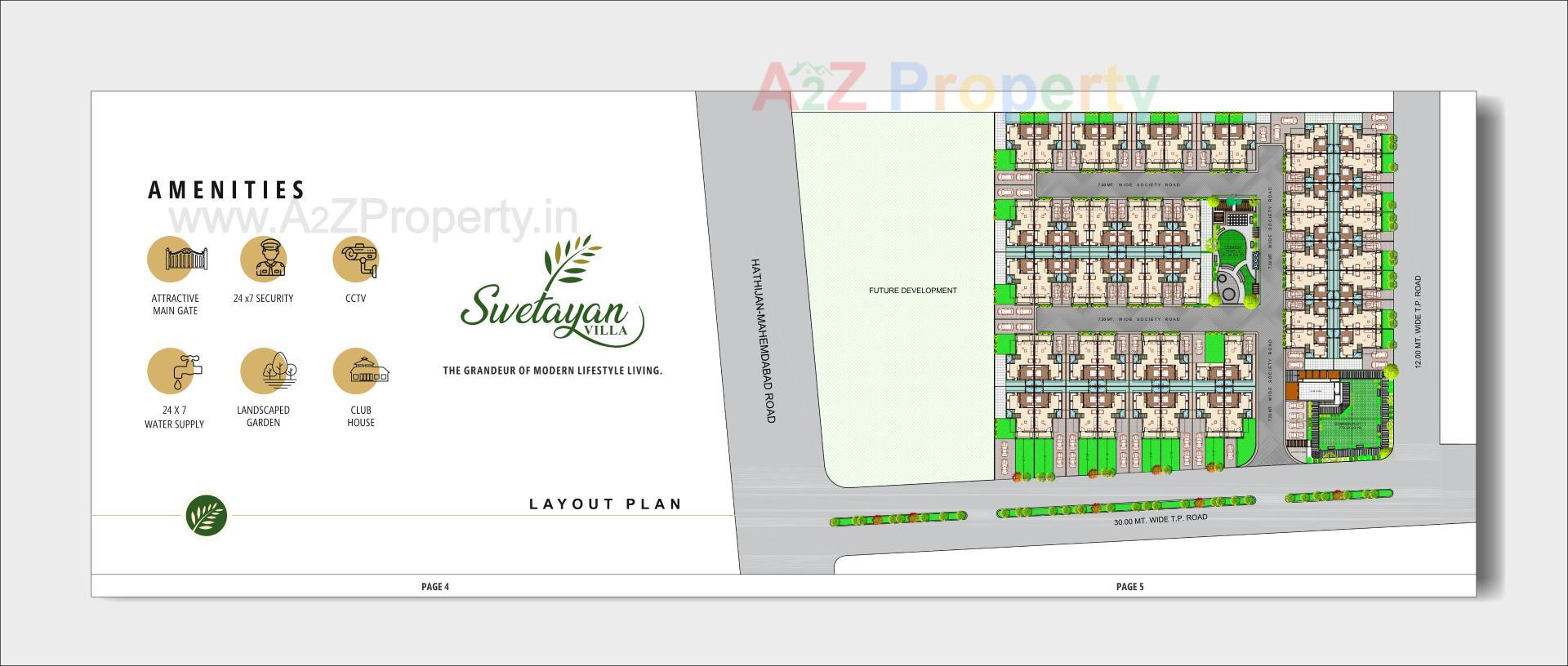 Layout of real estate project Swetayan Villa located at Hathijan, Ahmedabad, Gujarat