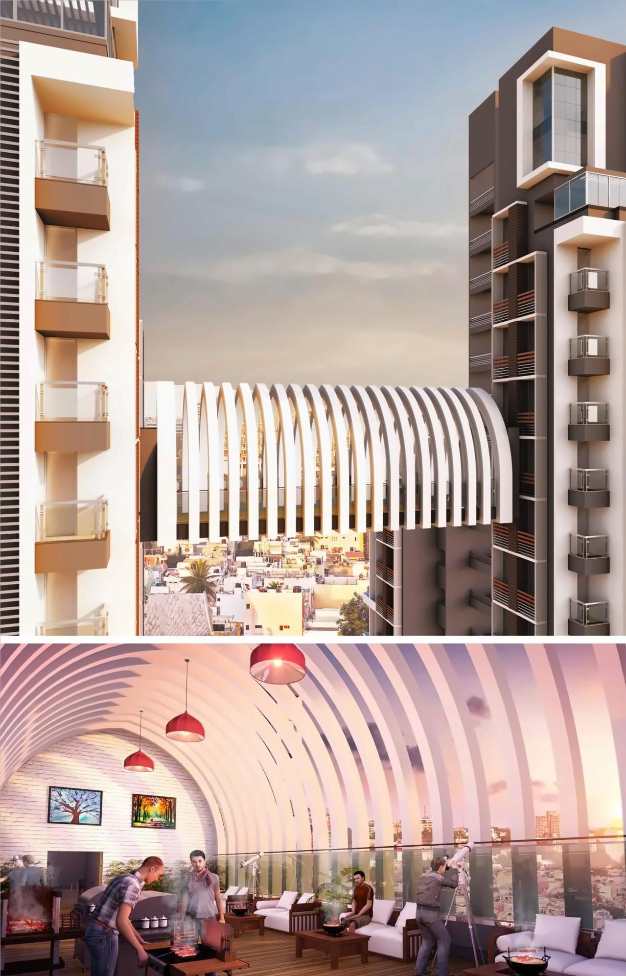 3D Elevation of real estate project Takshashila Air located at Chavad, Ahmedabad, Gujarat