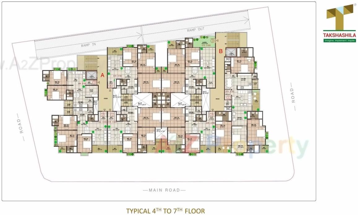 Layout of real estate project Takshashila Crest located at Ahmedabad, Ahmedabad, Gujarat