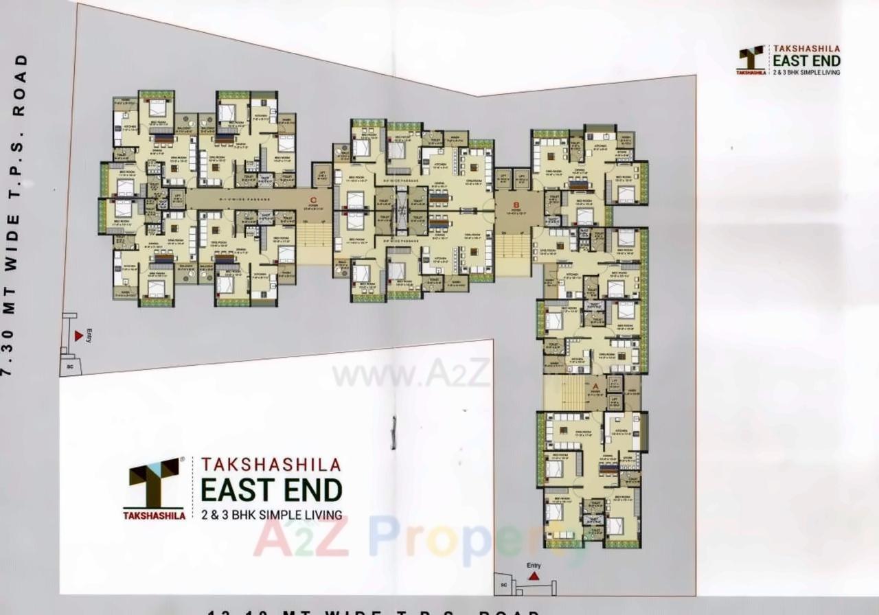 Layout of real estate project Takshashila East End (block A) located at Maninagar, Ahmedabad, Gujarat