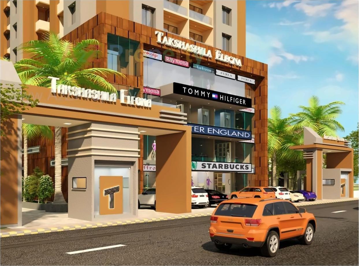 3D Elevation of real estate project Takshashila Elegna located at Chadavad, Ahmedabad, Gujarat