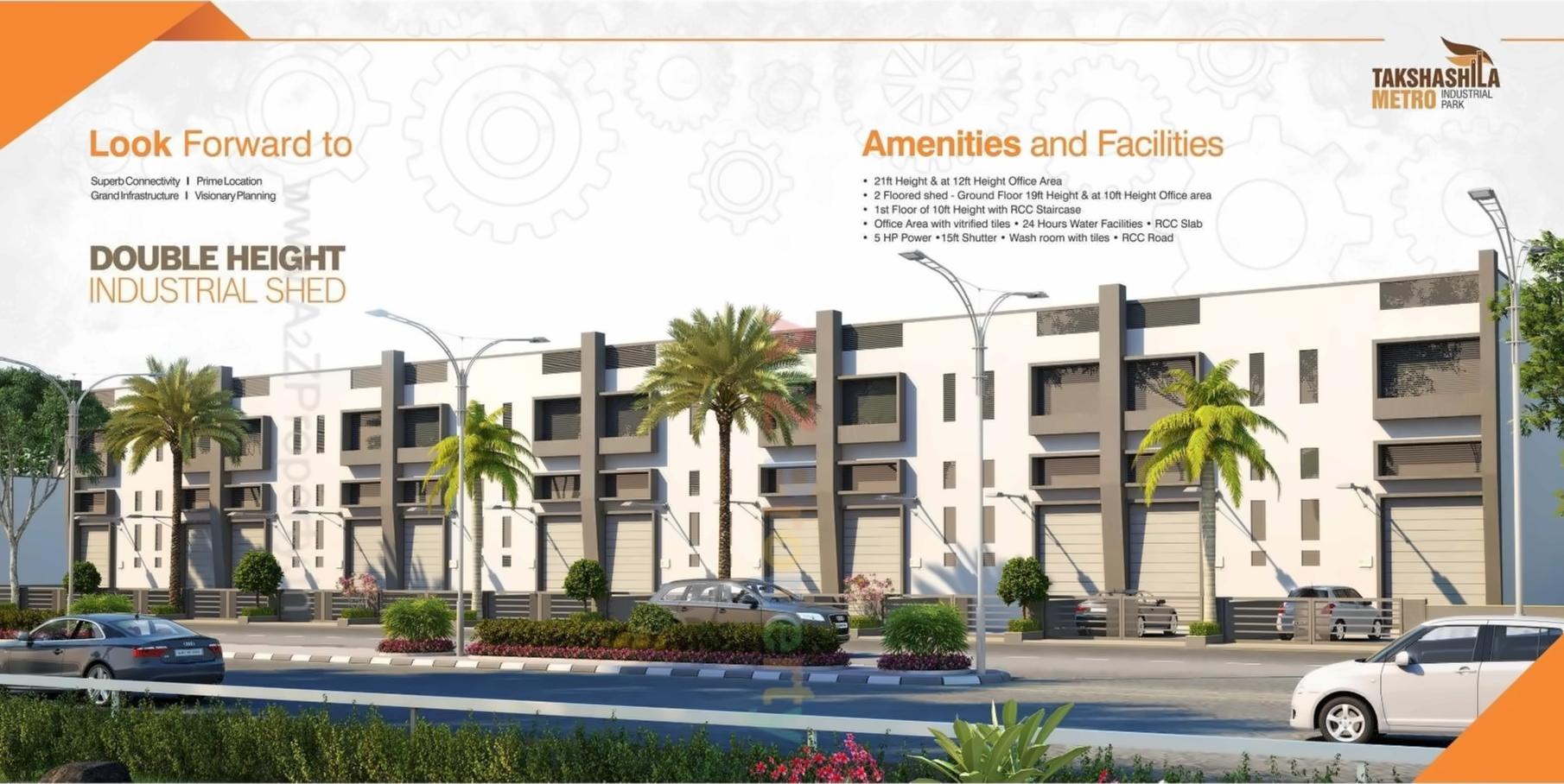 3D Elevation of real estate project Takshashila Metro Industrial Park located at City, Ahmedabad, Gujarat