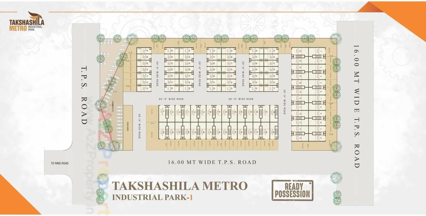 Layout of real estate project Takshashila Metro Industrial Park located at City, Ahmedabad, Gujarat
