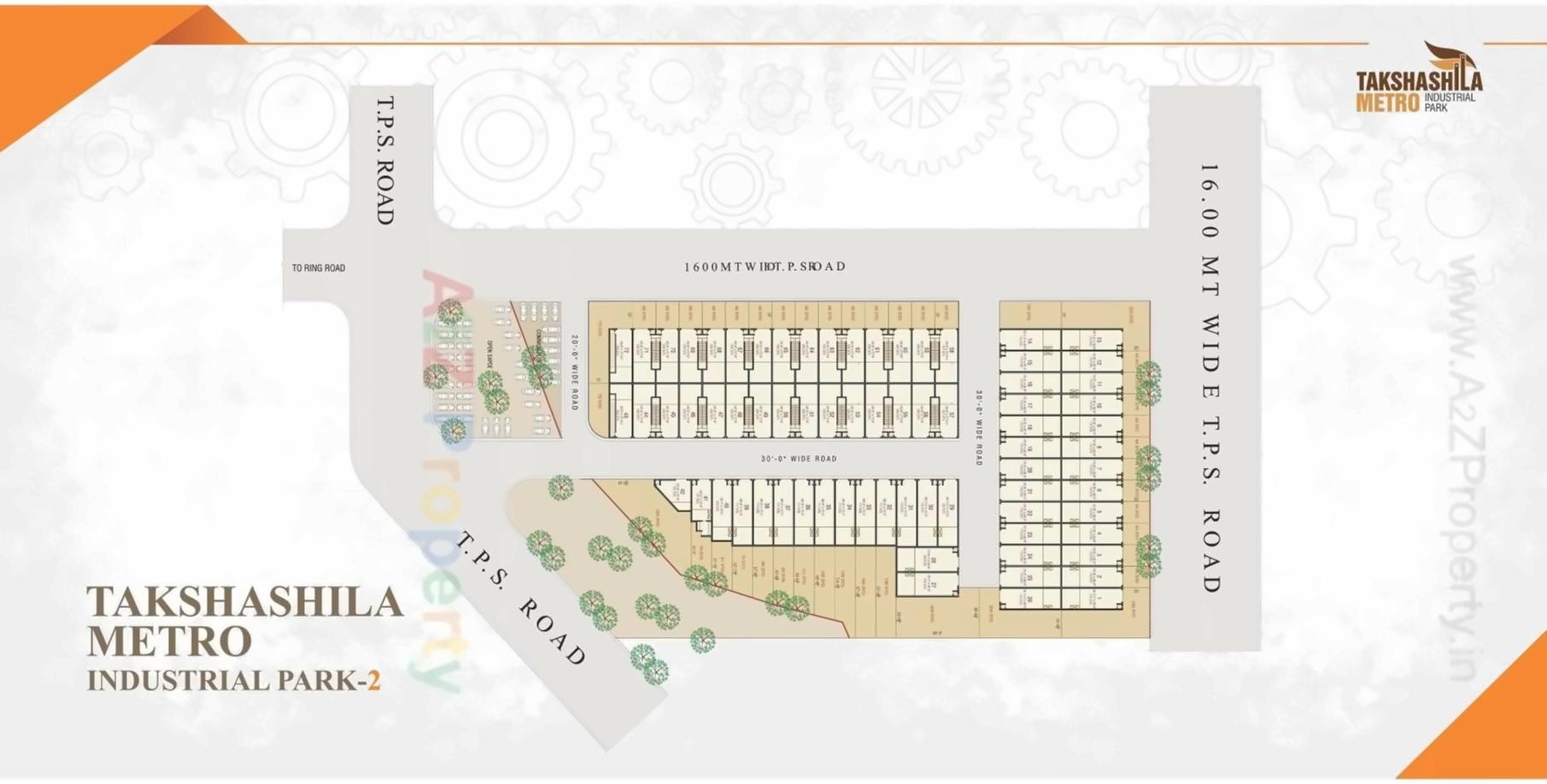 Layout of real estate project Takshashila Metro Industrial Park located at City, Ahmedabad, Gujarat