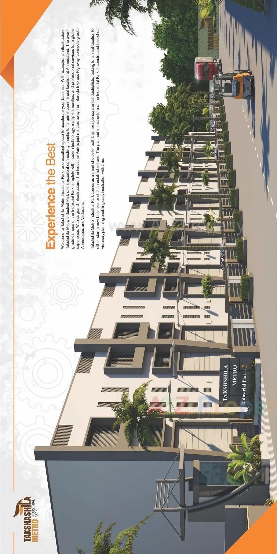 3D Elevation of real estate project Takshashila Metro Industrial Park located at Vatva, Ahmedabad, Gujarat