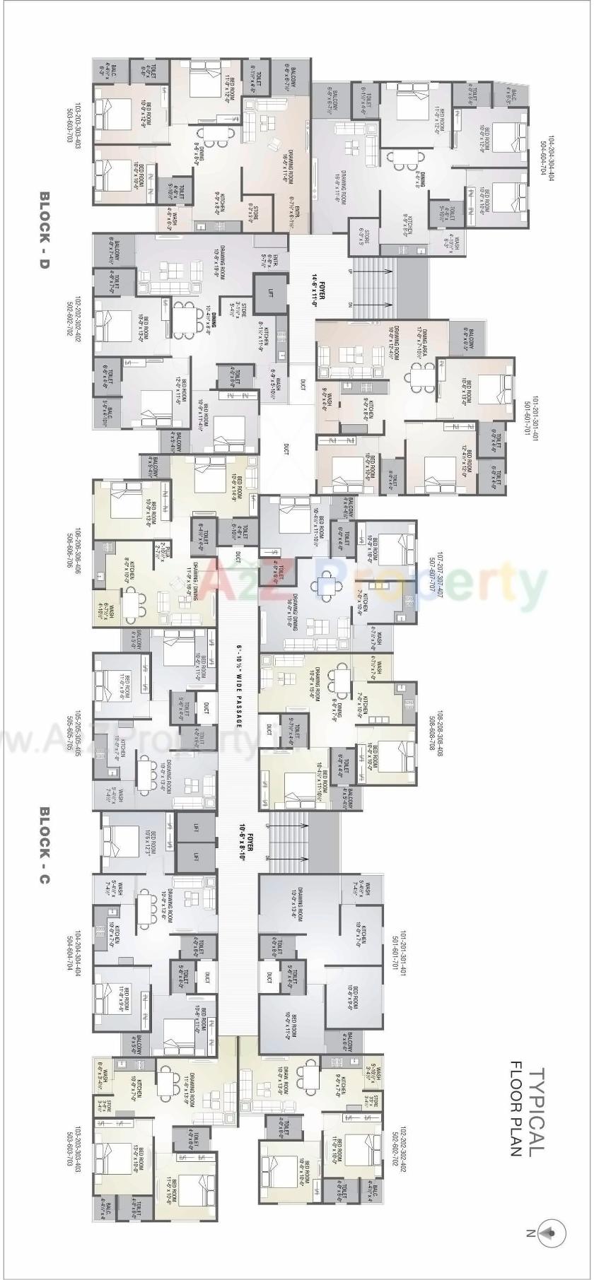 Layout of real estate project Takshashila Resicom located at Khokhara, Ahmedabad, Gujarat