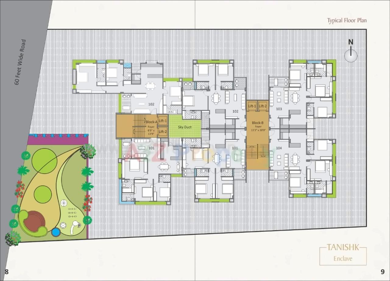 Layout of real estate project Tanishk Enclave located at Motera, Ahmedabad, Gujarat