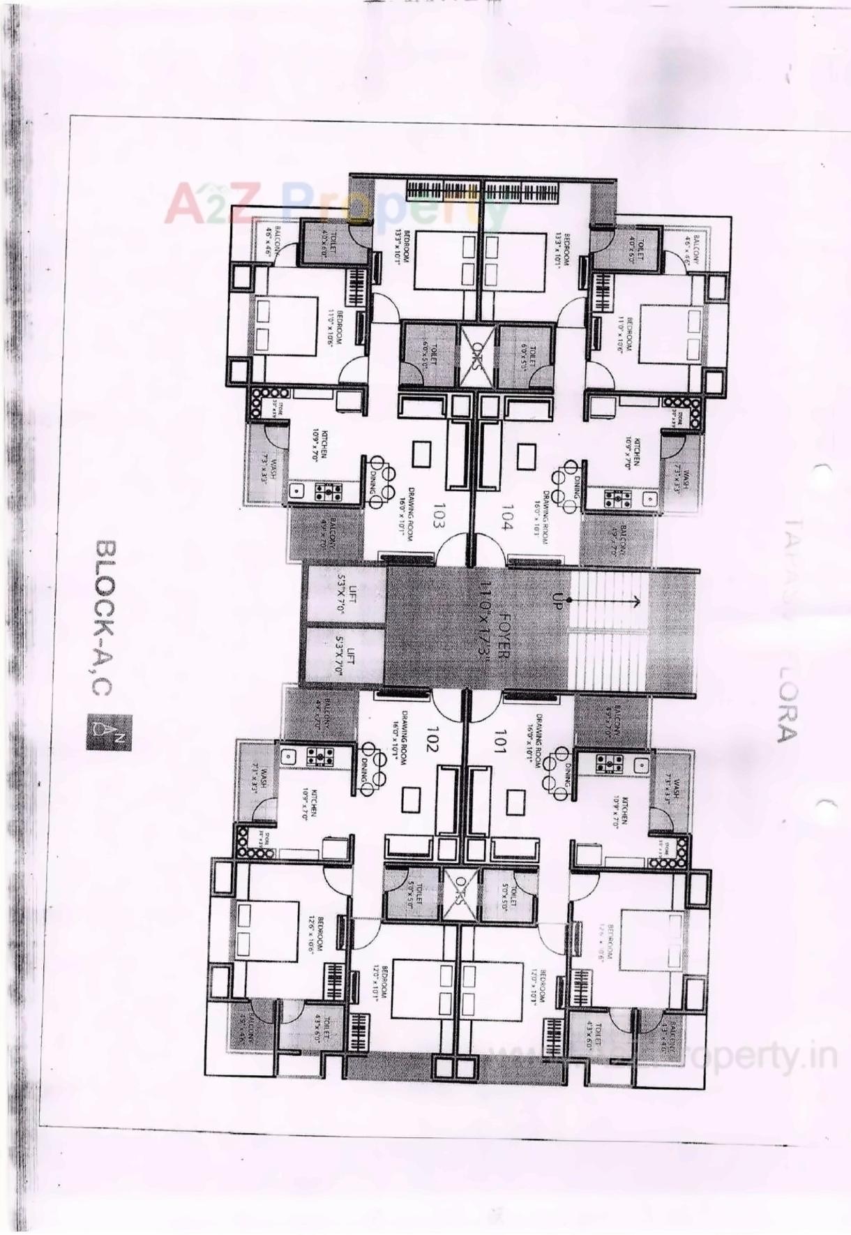 Layout of real estate project Tapasvi Flora located at Ramol, Ahmedabad, Gujarat