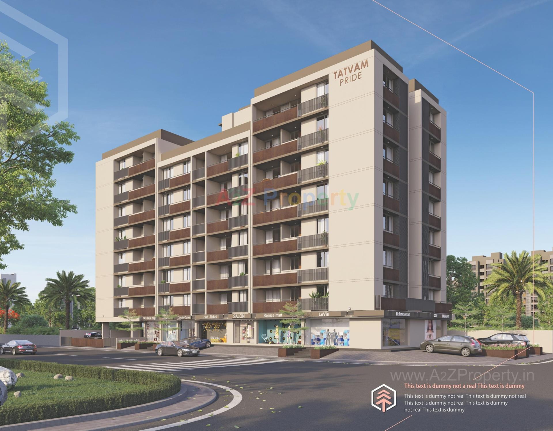3D Elevation of real estate project Tatvam Pride located at Bhadej, Ahmedabad, Gujarat