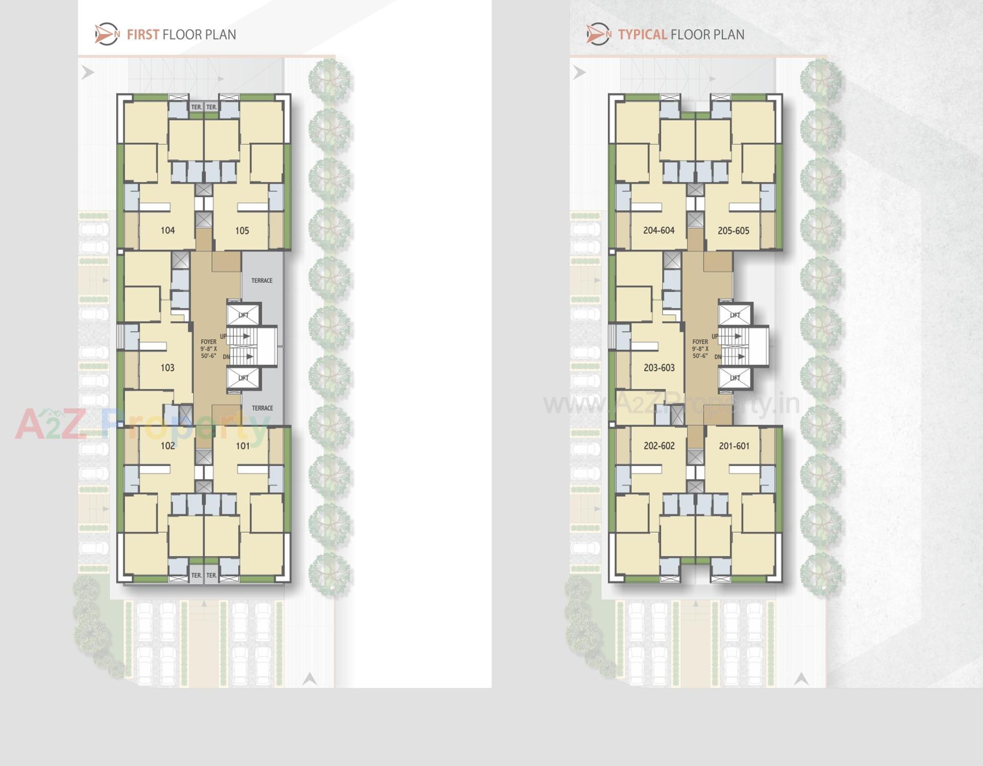 Layout of real estate project Tatvam Pride located at Bhadej, Ahmedabad, Gujarat