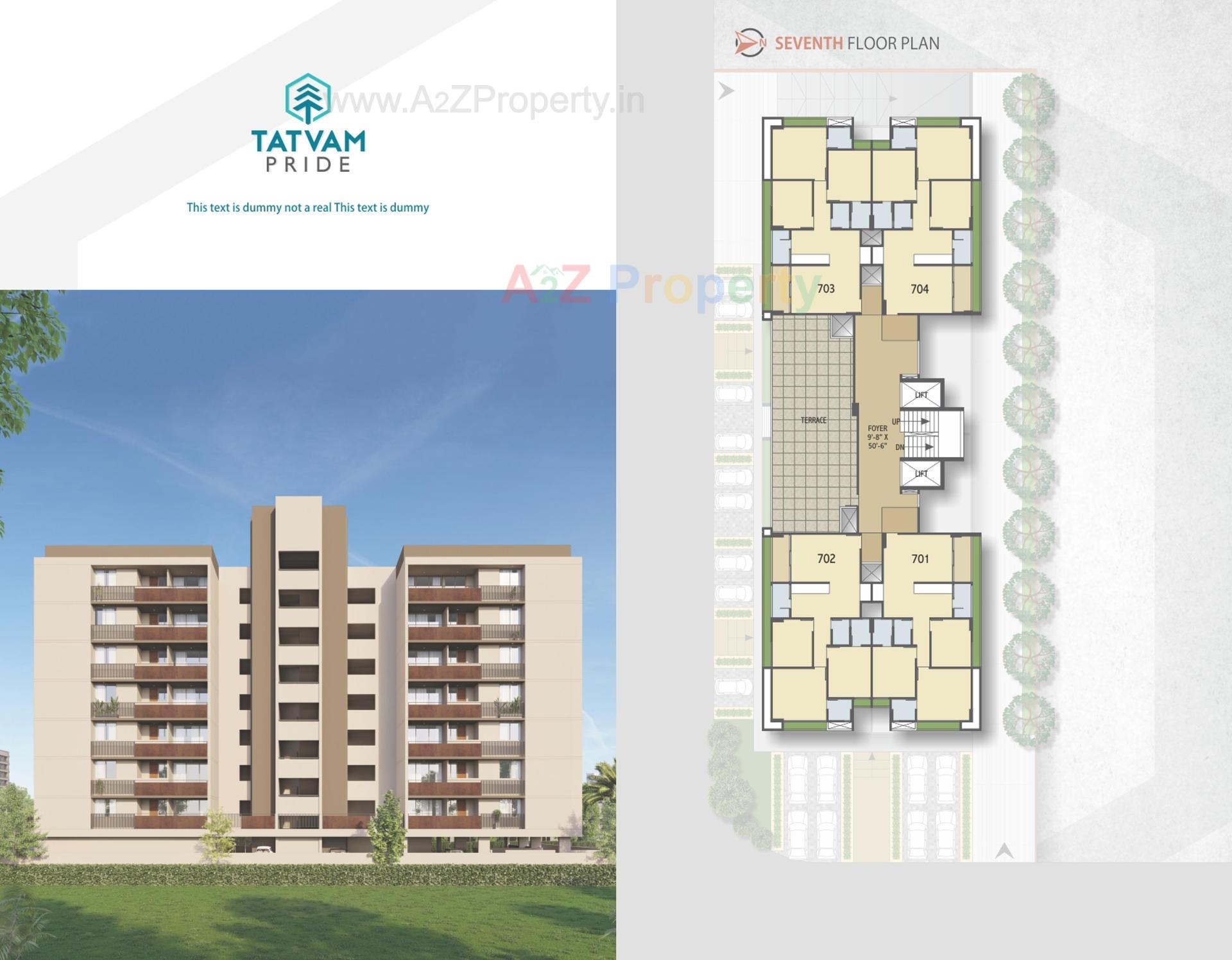 Layout of real estate project Tatvam Pride located at Bhadej, Ahmedabad, Gujarat