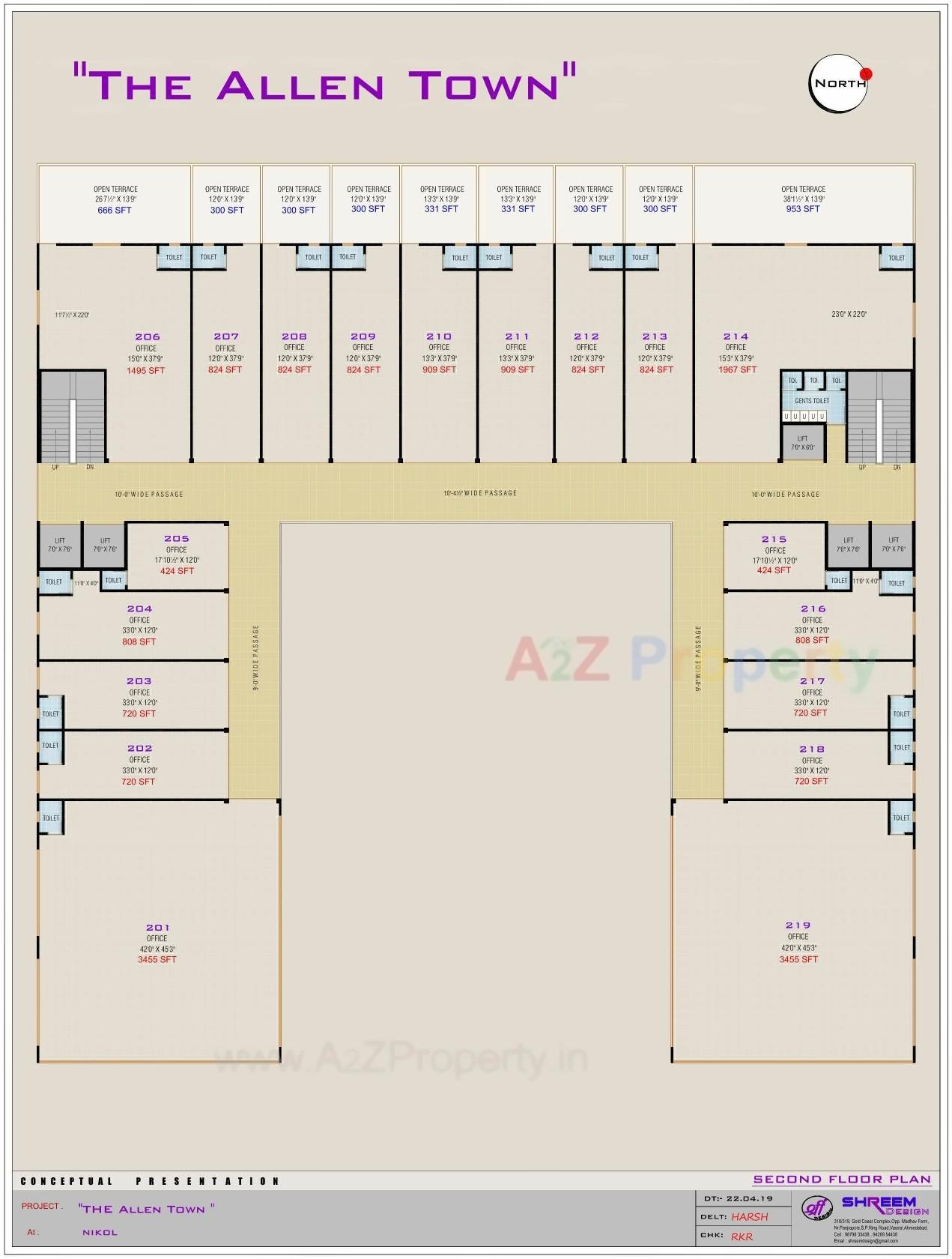 Layout of real estate project The Allen Town located at Nikol, Ahmedabad, Gujarat