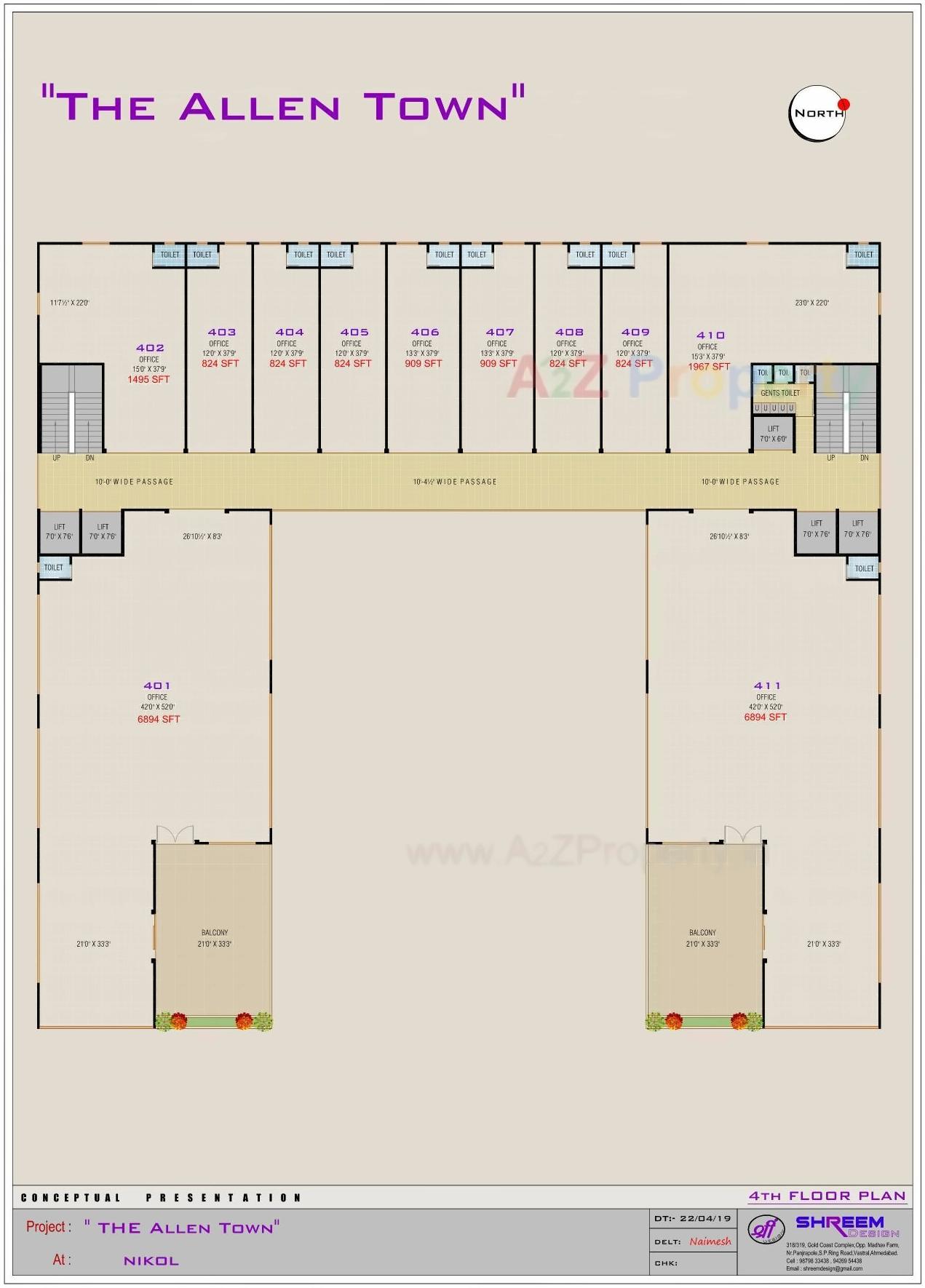 Layout of real estate project The Allen Town located at Nikol, Ahmedabad, Gujarat