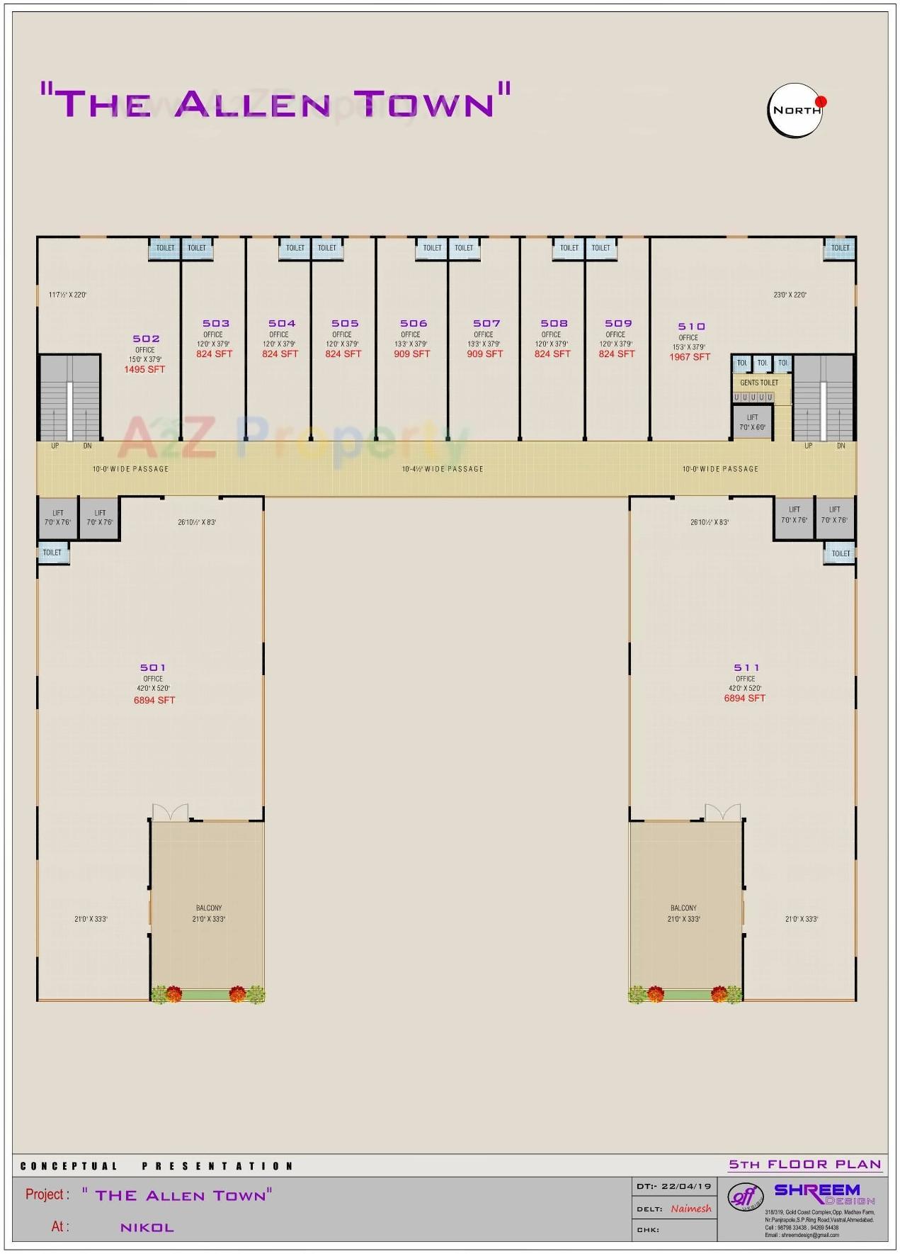 Layout of real estate project The Allen Town located at Nikol, Ahmedabad, Gujarat