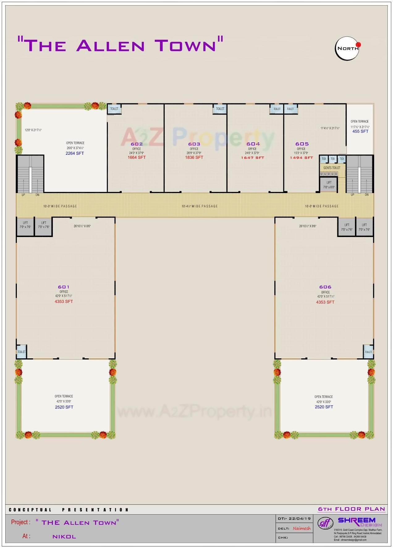 Layout of real estate project The Allen Town located at Nikol, Ahmedabad, Gujarat