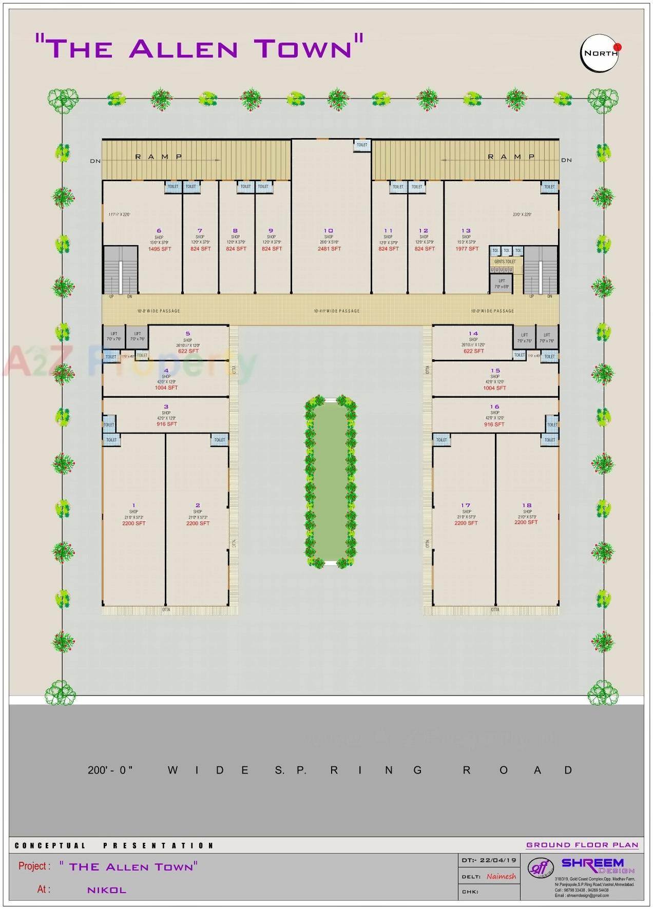 Layout of real estate project The Allen Town located at Nikol, Ahmedabad, Gujarat