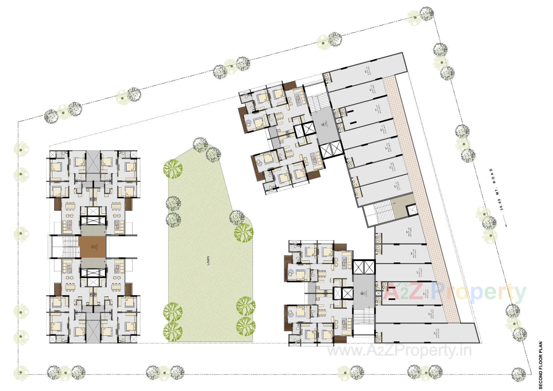 Layout of real estate project The Centrium located at Wadaj, Ahmedabad, Gujarat