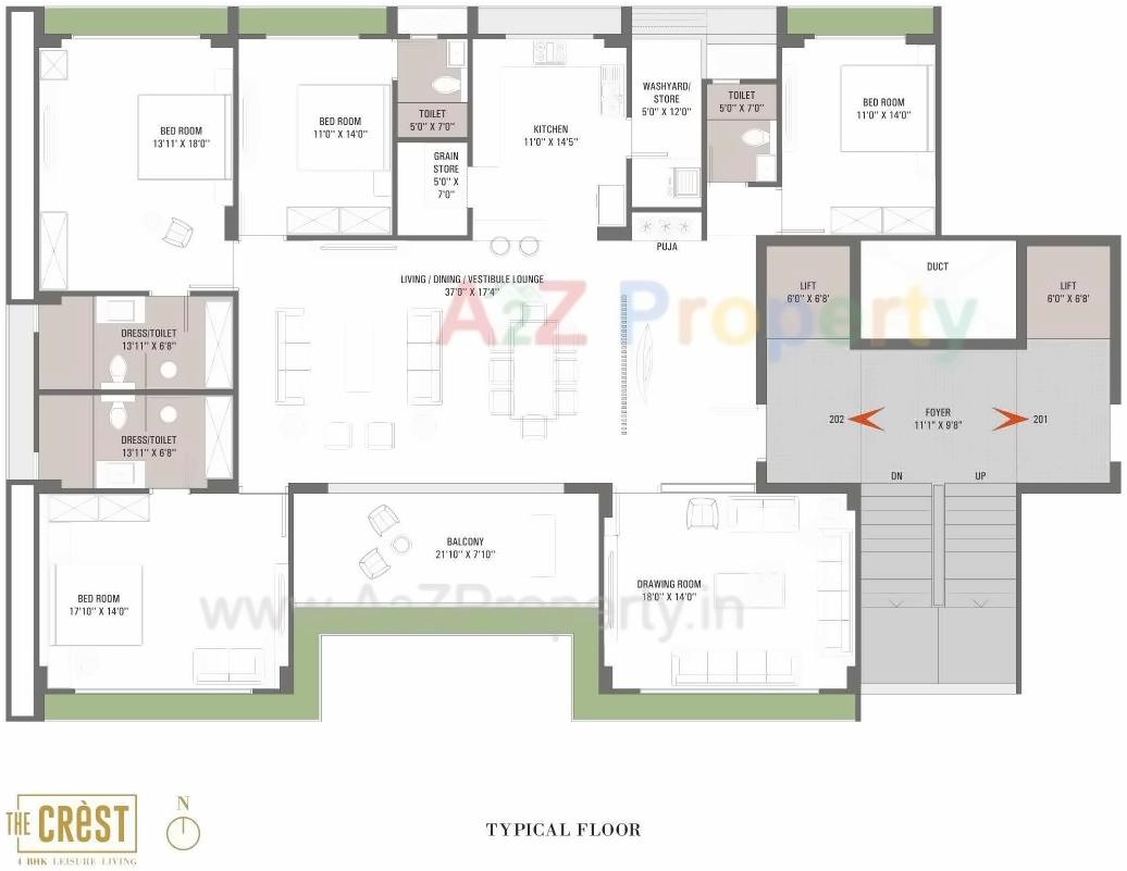 Layout of real estate project The Crest located at Nikol, Ahmedabad, Gujarat