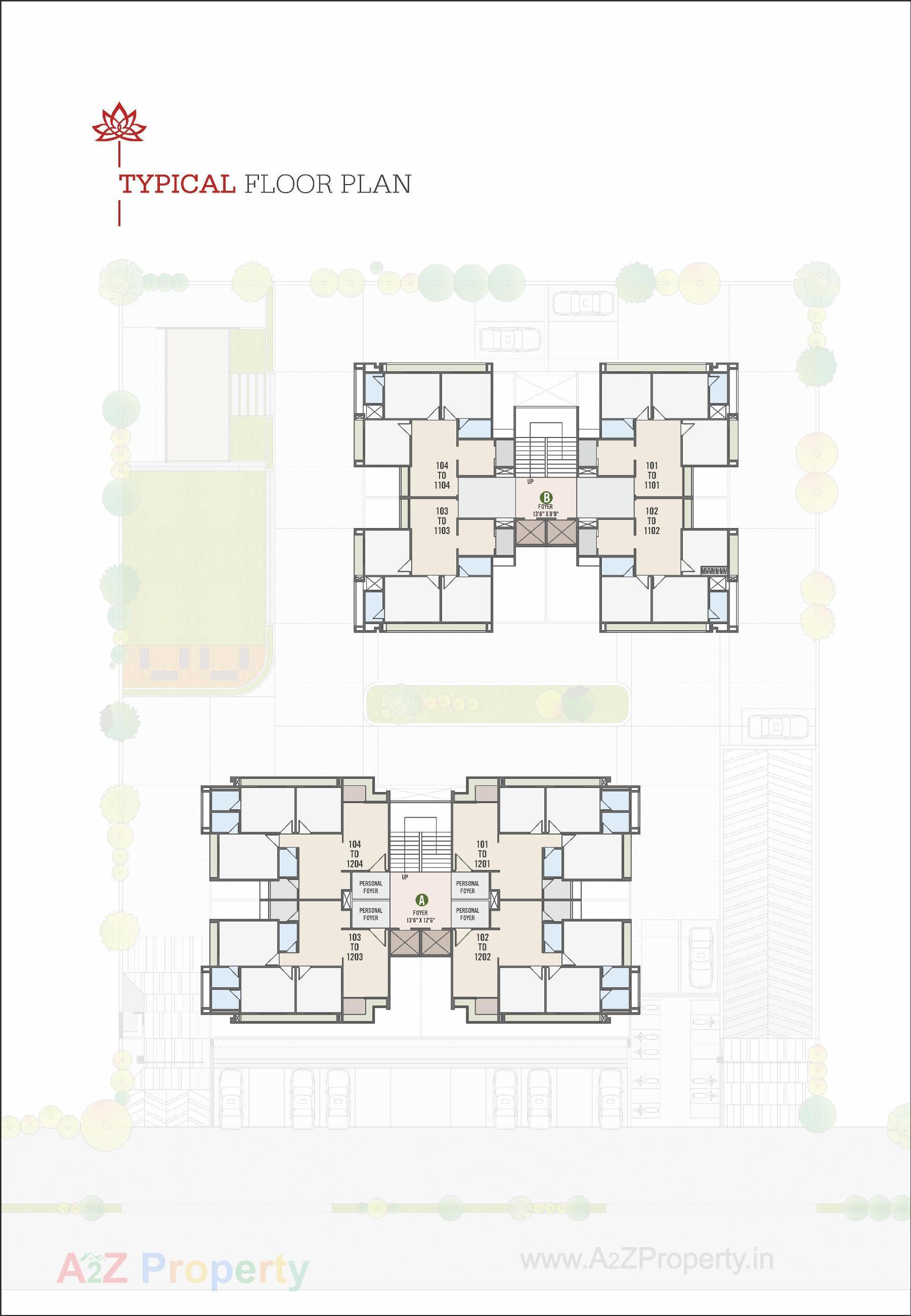 Layout of real estate project The Crest located at Chandkheda, Ahmedabad, Gujarat