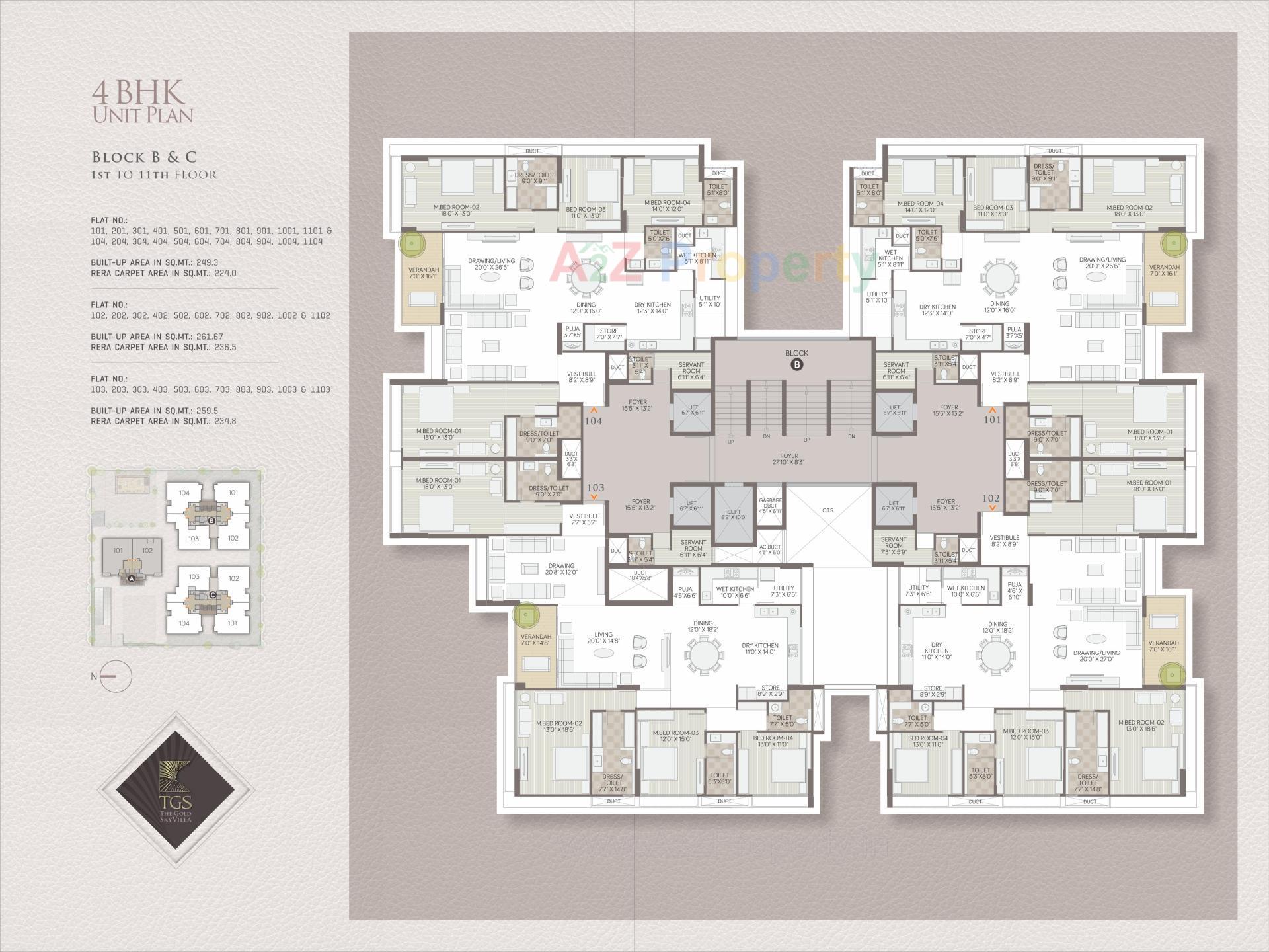 Layout of real estate project The Gold Sky Villa located at Bhadaj, Ahmedabad, Gujarat