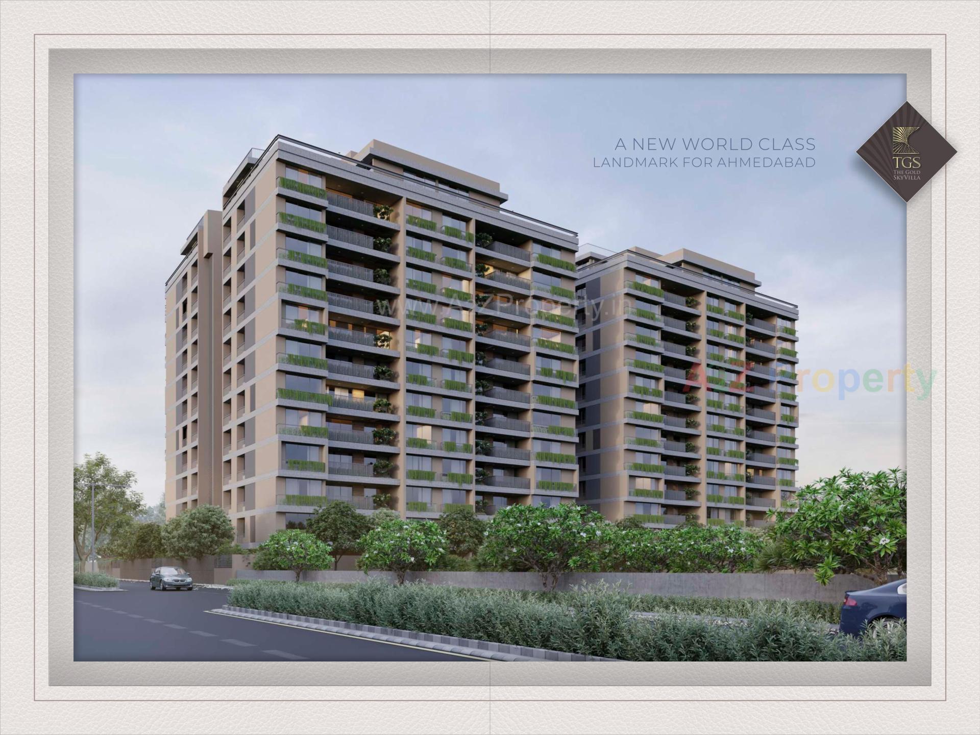 3D Elevation of real estate project The Gold Sky Villa located at Bhadaj, Ahmedabad, Gujarat