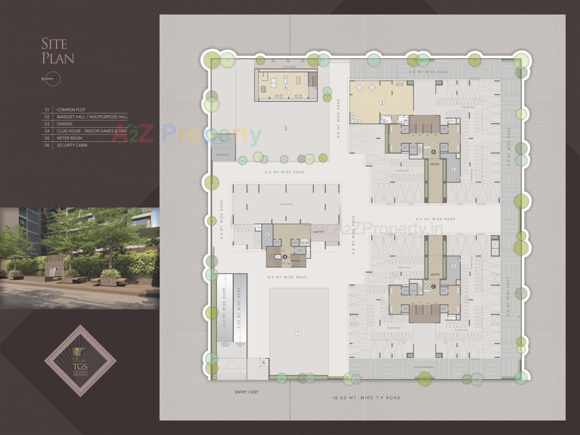 Layout of real estate project The Gold Sky Villa located at Bhadaj, Ahmedabad, Gujarat