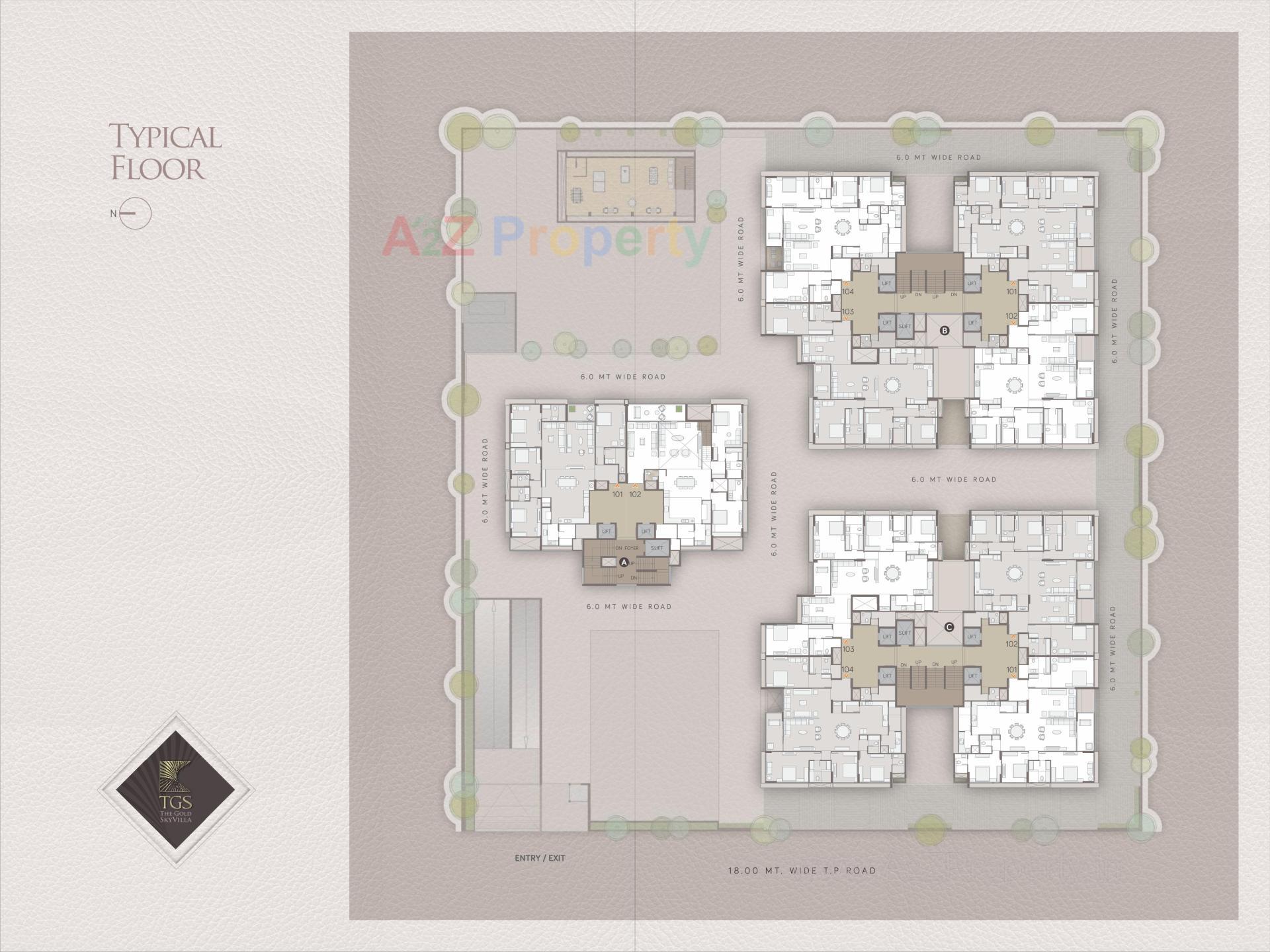 Layout of real estate project The Gold Sky Villa located at Bhadaj, Ahmedabad, Gujarat