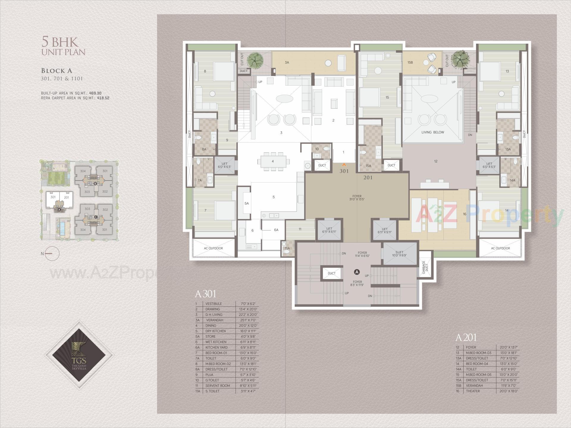 Layout of real estate project The Gold Sky Villa located at Bhadaj, Ahmedabad, Gujarat