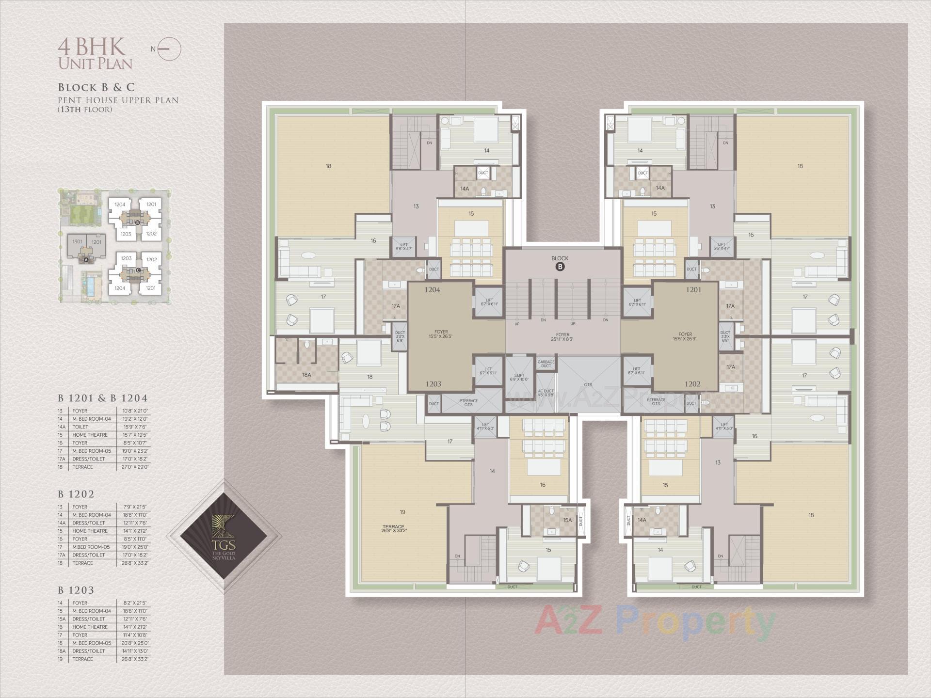 Layout of real estate project The Gold Sky Villa located at Bhadaj, Ahmedabad, Gujarat