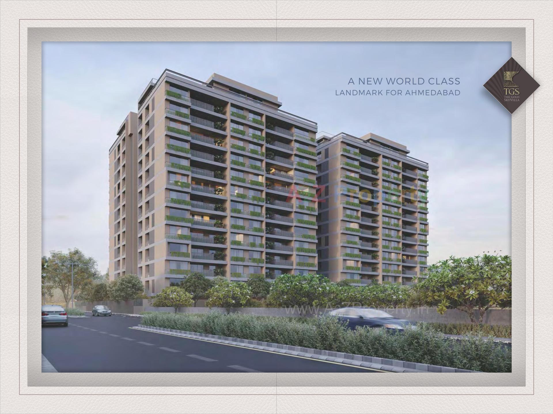 3D Elevation of real estate project The Gold Sky Villa located at Bhadaj, Ahmedabad, Gujarat