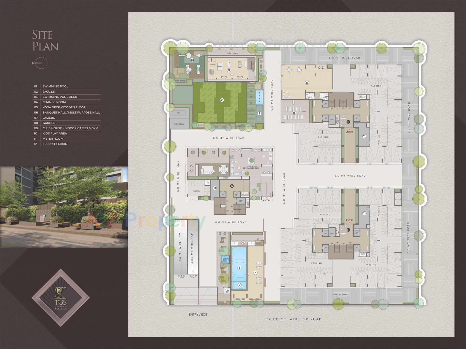 Layout of real estate project The Gold Sky Villa located at Bhadaj, Ahmedabad, Gujarat