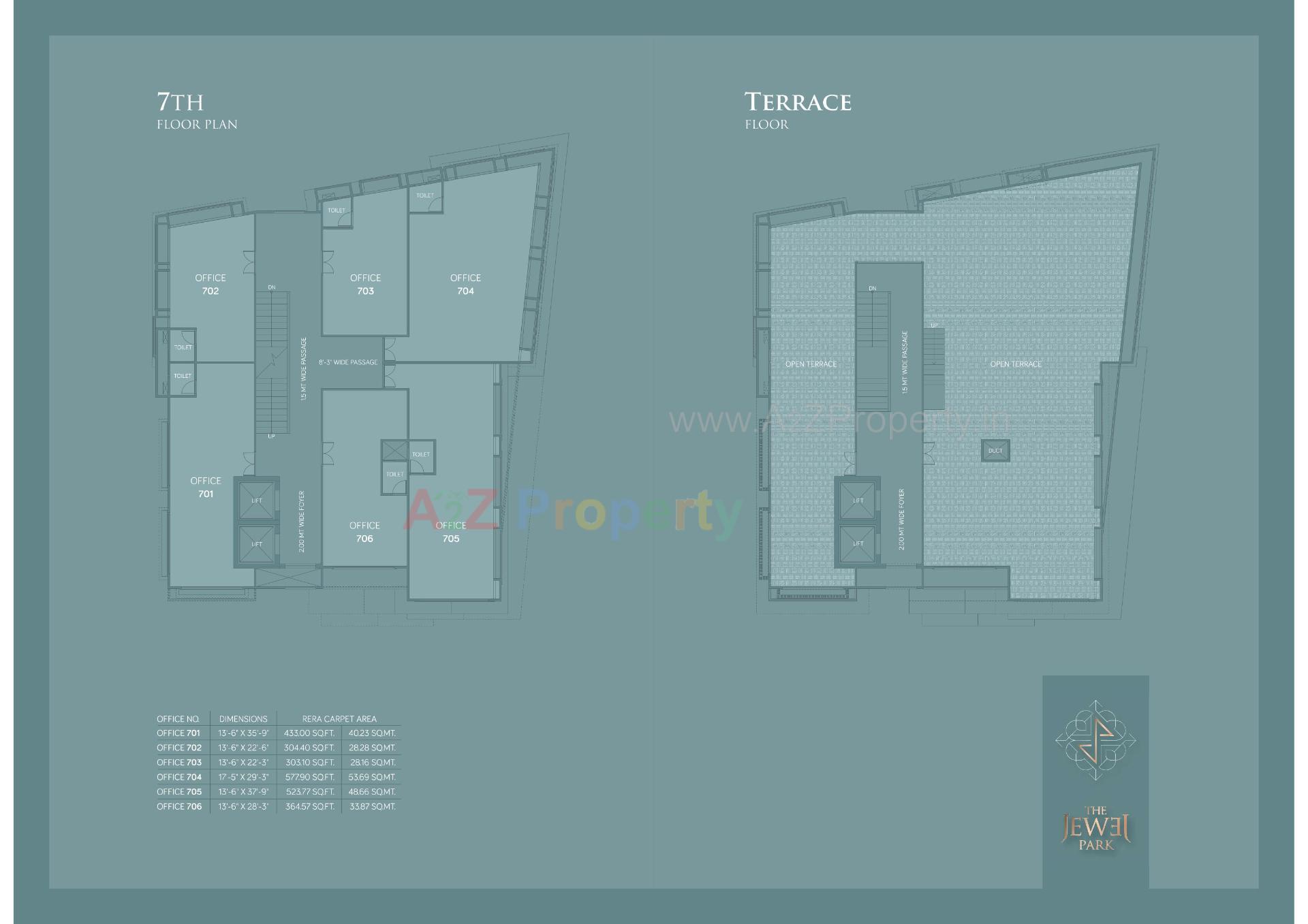 Layout of real estate project The Jewel Park located at Navrangpura, Ahmedabad, Gujarat