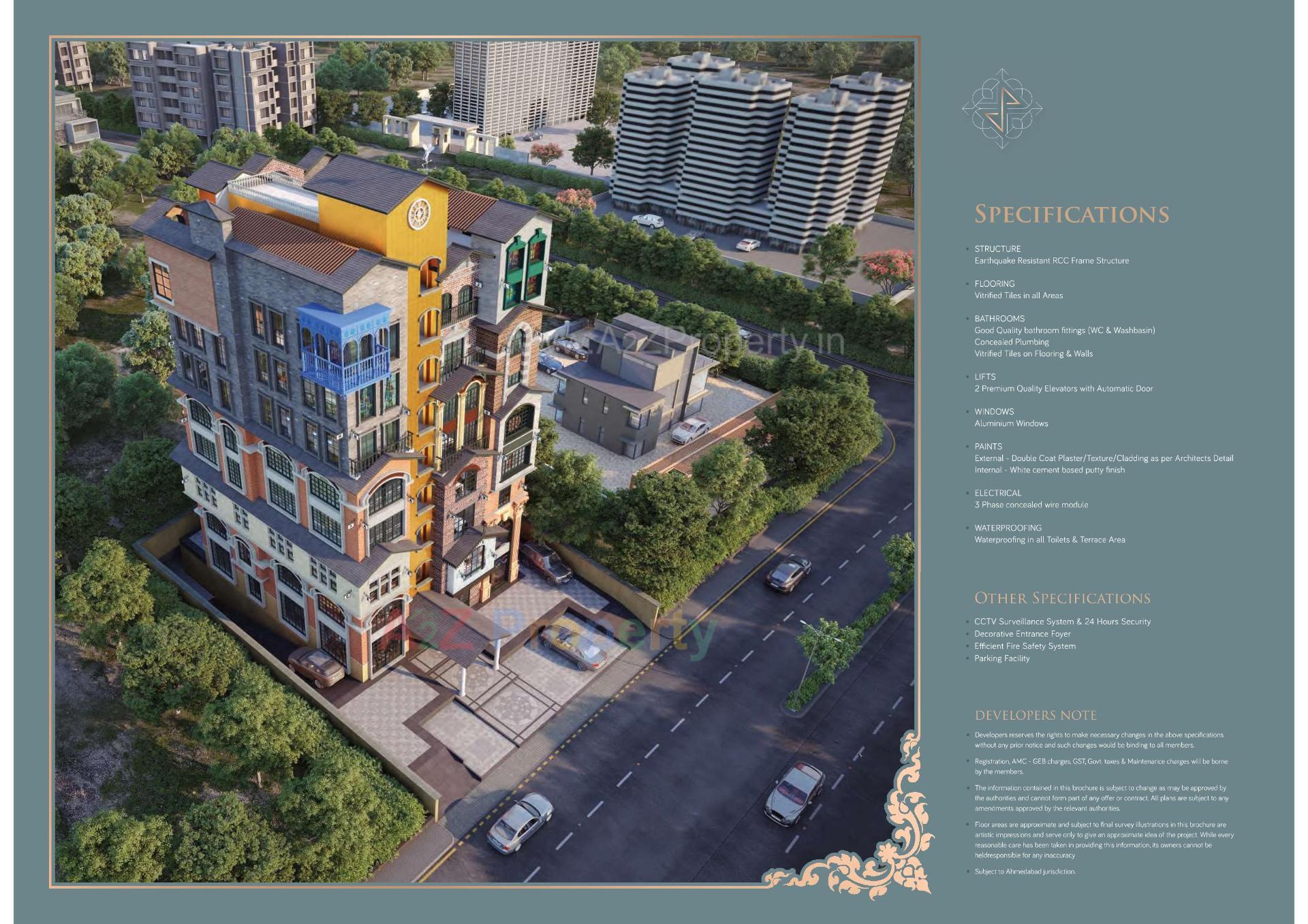 3D Elevation of real estate project The Jewel Park located at Navrangpura, Ahmedabad, Gujarat